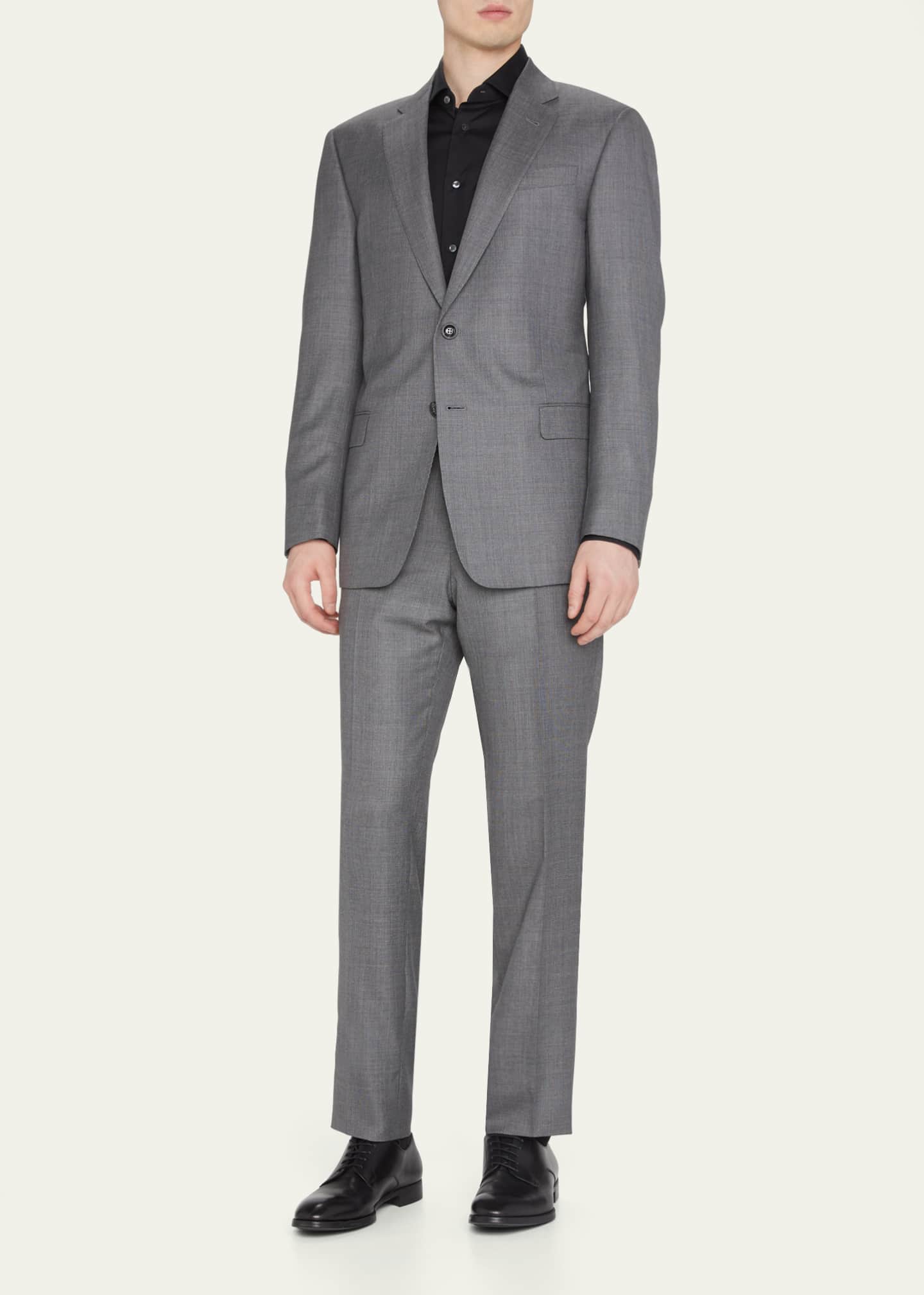 Giorgio Armani Men's Textured Solid Wool-Silk Suit - Bergdorf Goodman