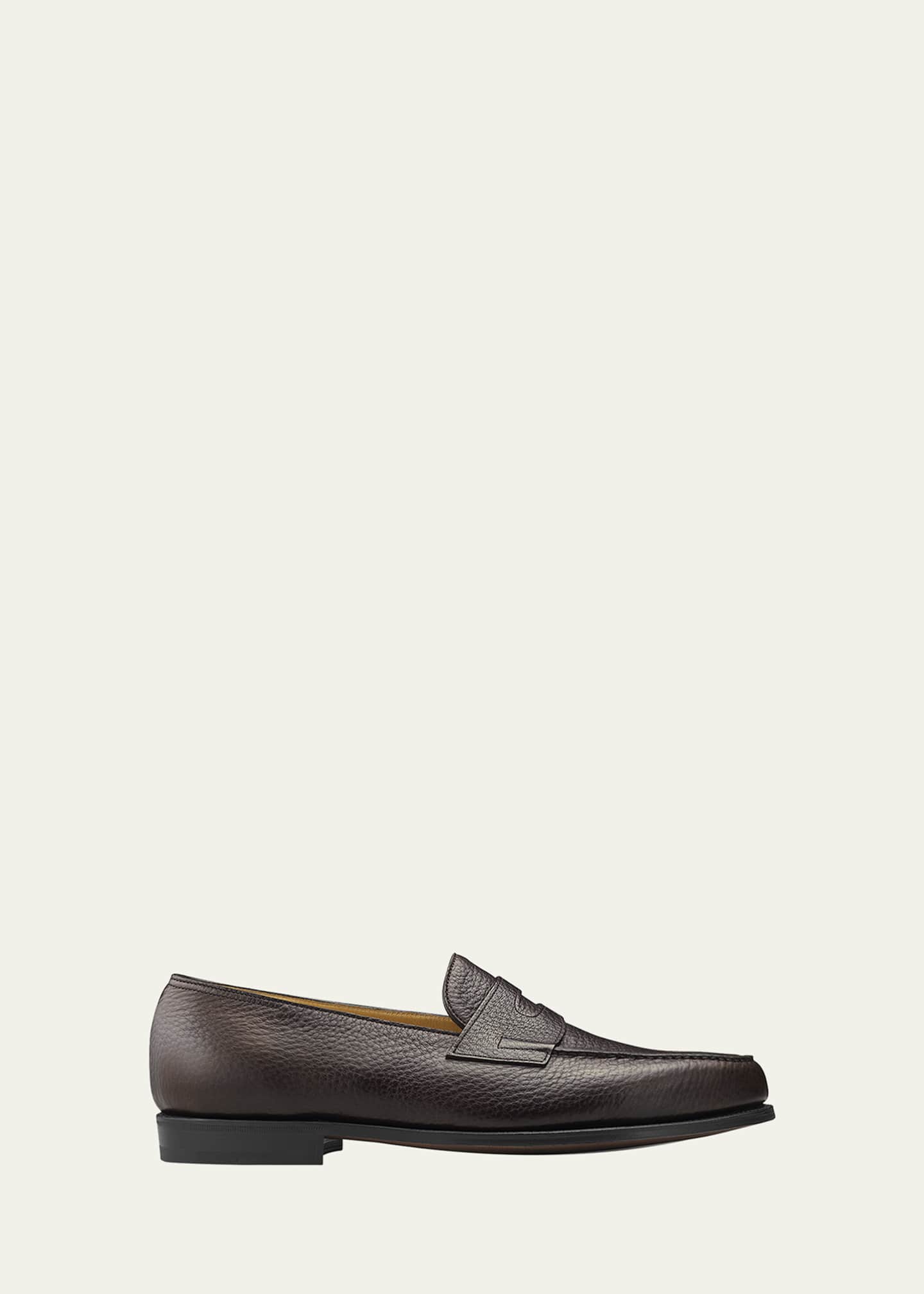 John Lobb Men's Lopez Moorland Textured Leather Penny Loafers