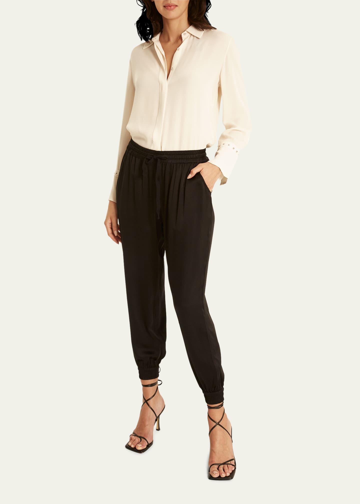 Secret Mission Mitski Silk Jogger Pants Bergdorf Goodman