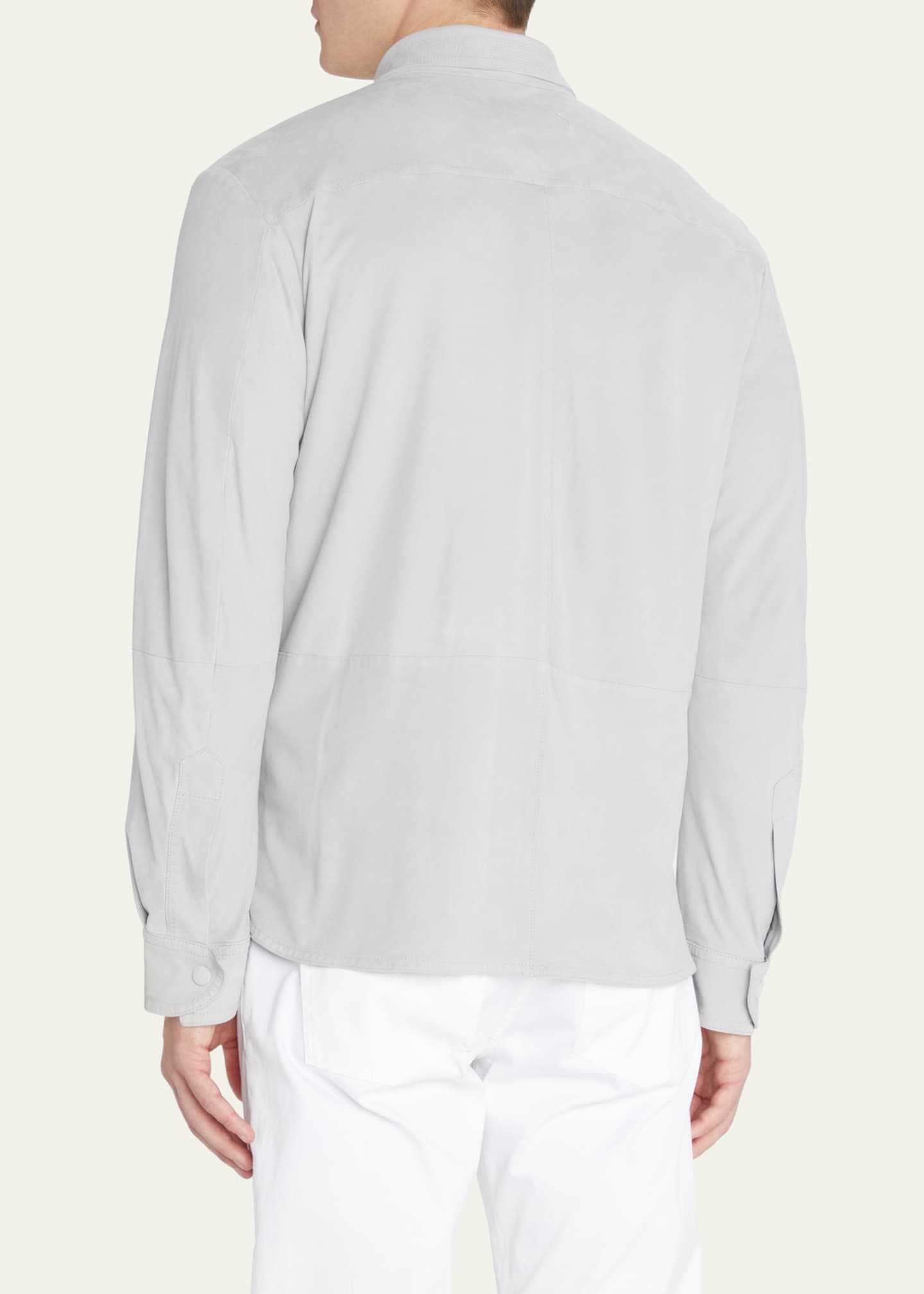 Giorgio Armani Men's Tonal Suede-Leather Shirt Jacket - Bergdorf Goodman