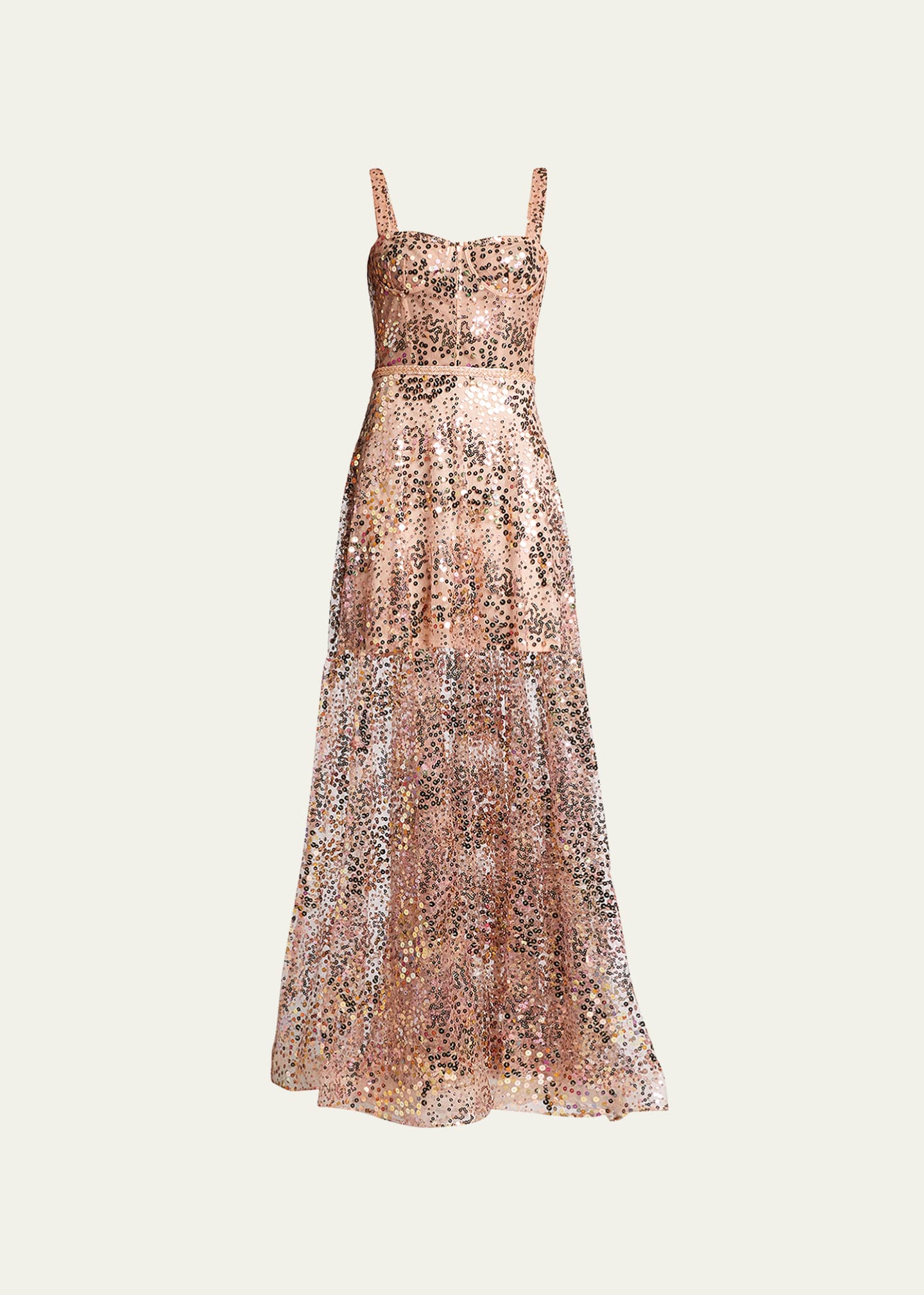 Bronx and Banco Midnight Gold Sequin Tulle Gown Bergdorf Goodman
