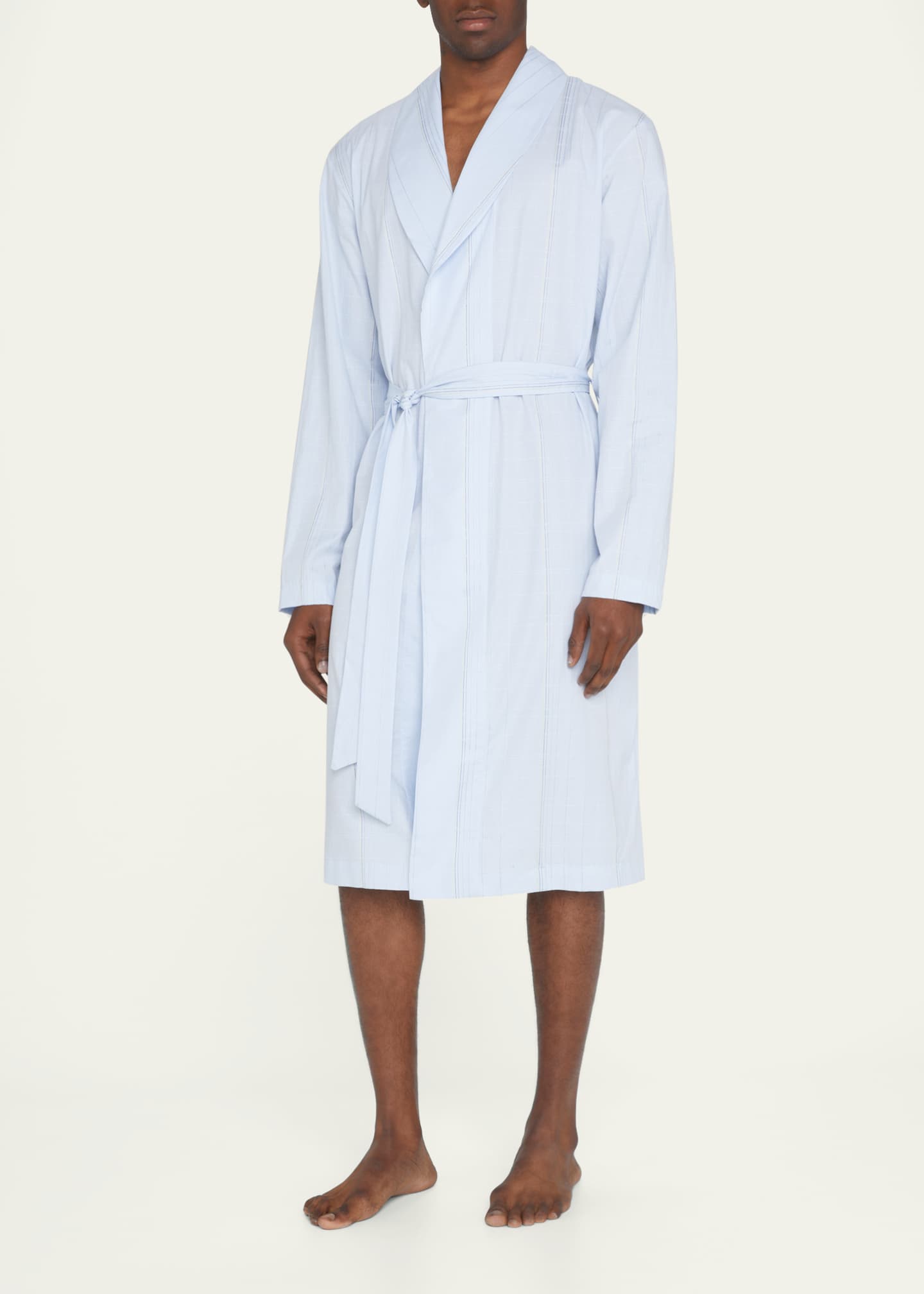 Hanro Men's Aurel Mercerized Cotton Robe Bergdorf Goodman
