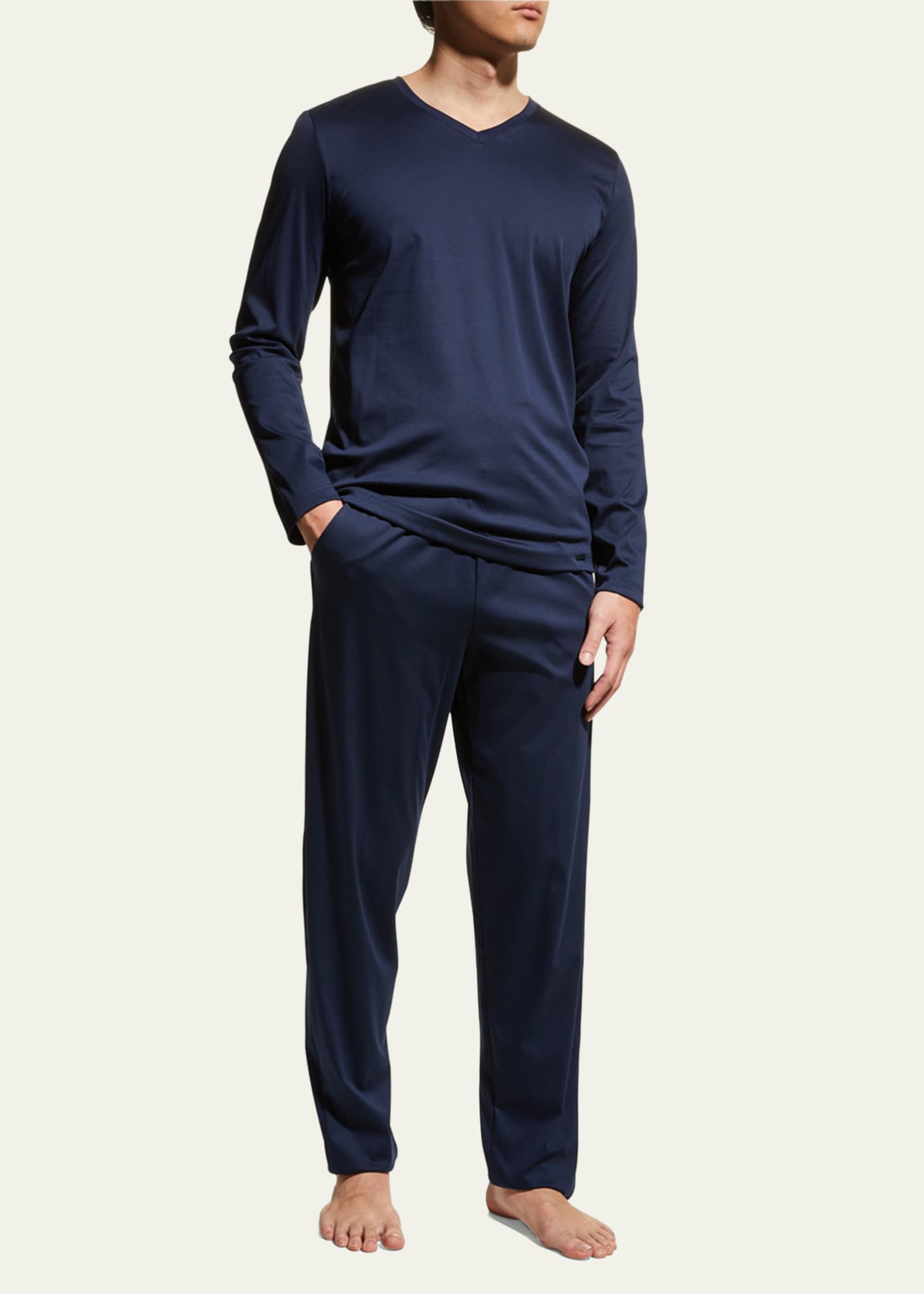 Hanro Men's Night Selection Long Cotton Pajama Set Image 2 of 5