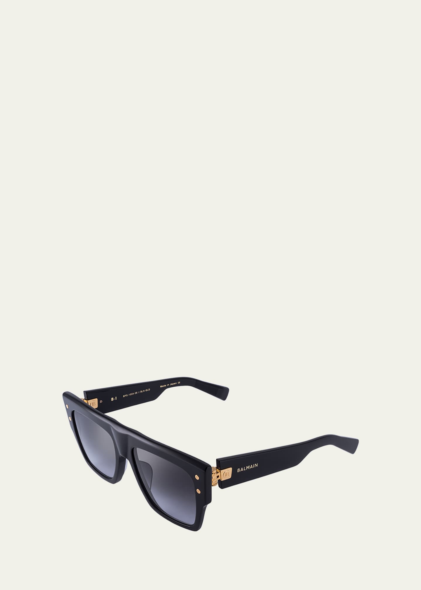 Balmain Logo Square Acetate & Titanium Sunglasses Image 2 of 2