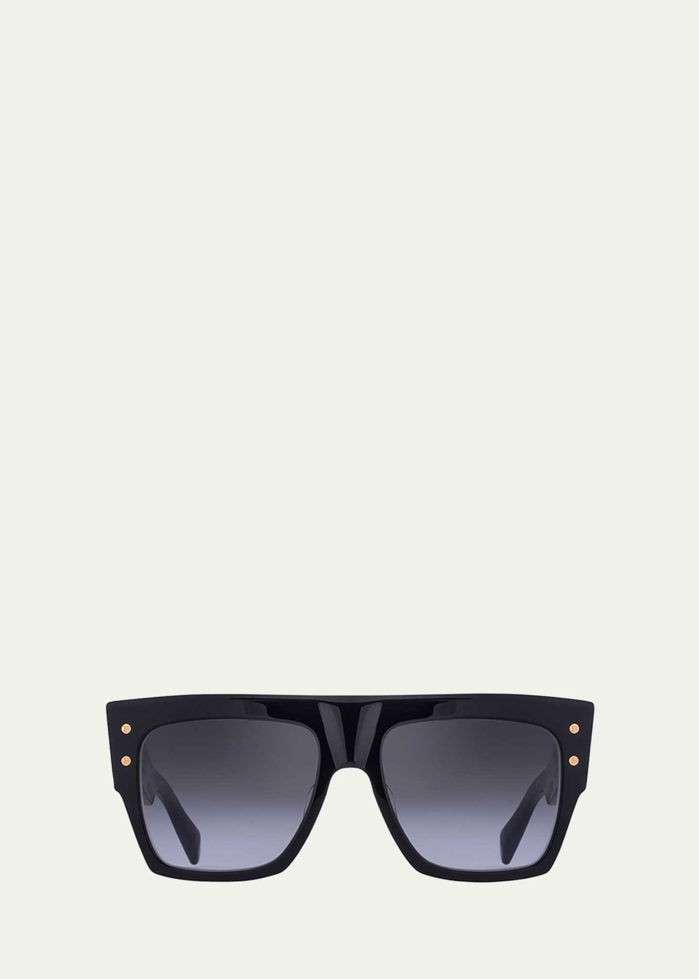 Balmain Logo Square Acetate & Titanium Sunglasses Image 1 of 2