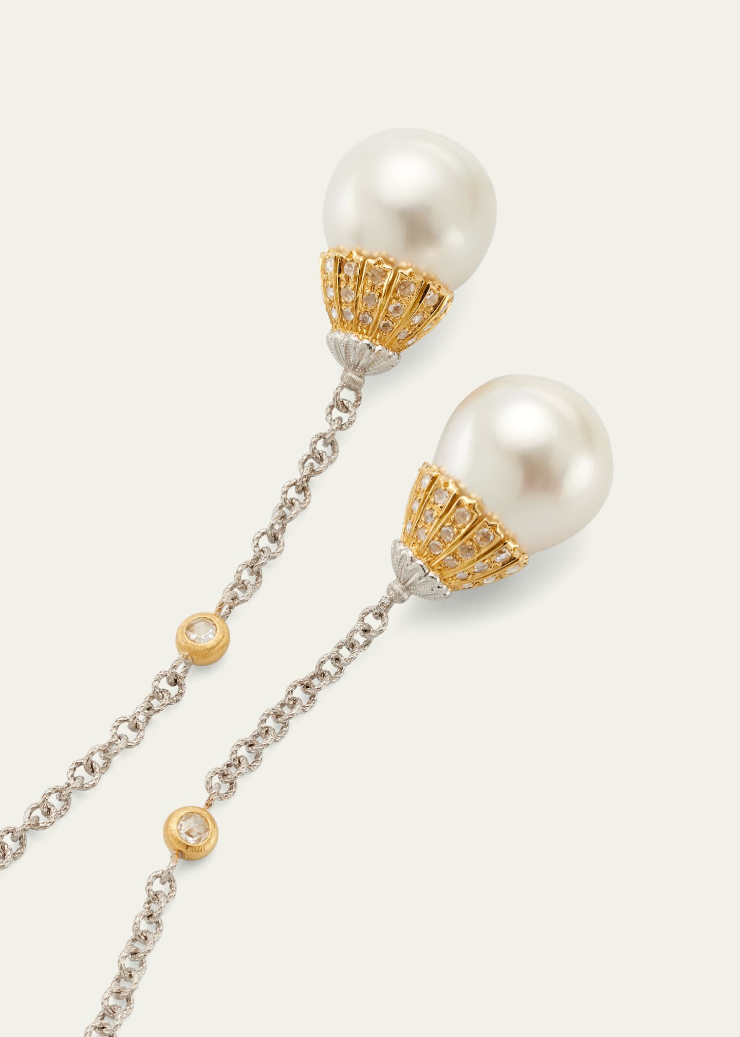 Buccellati Rolo Necklace in White Gold, Yellow Gold, 2 Pearls and Rose ...