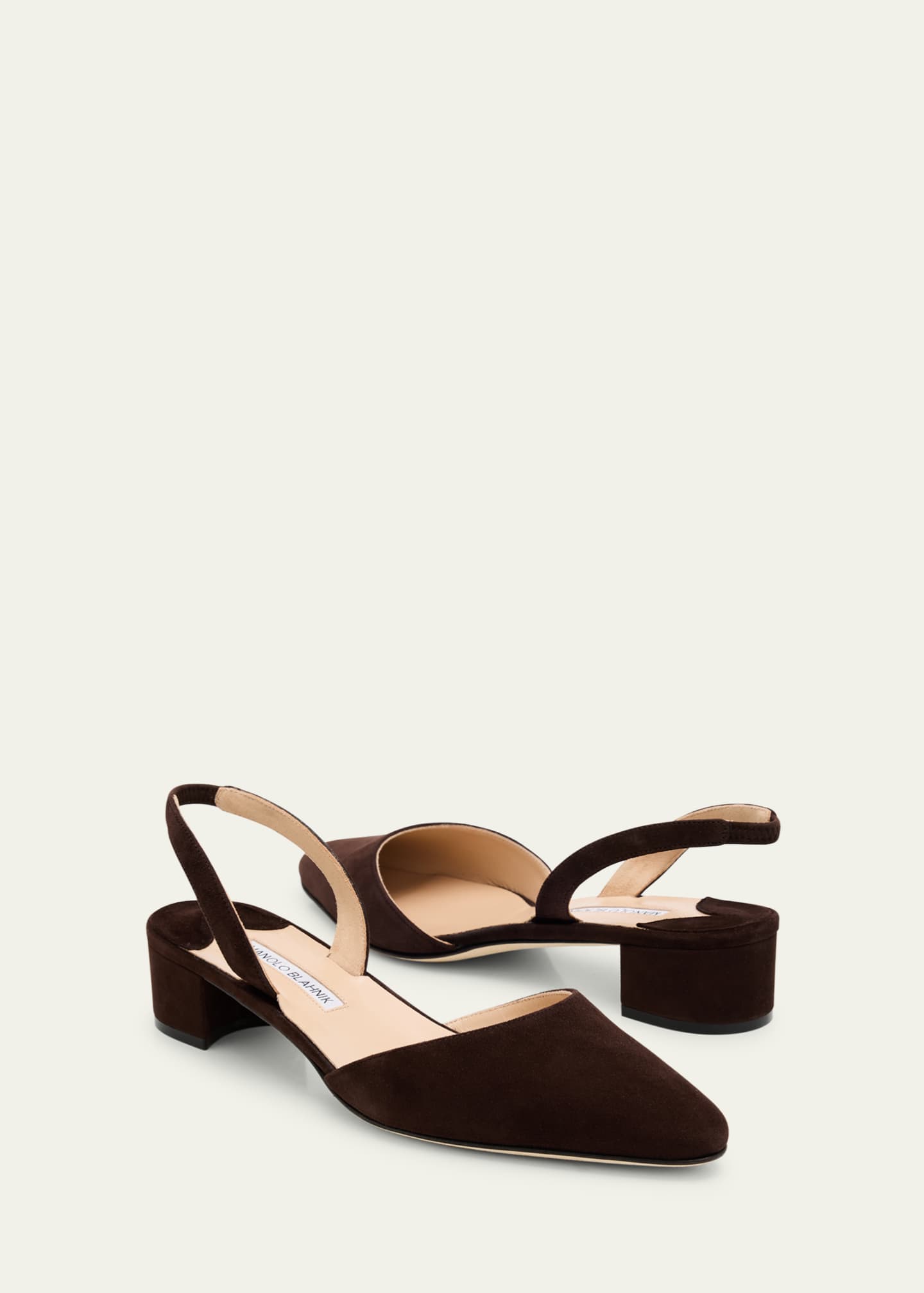 Manolo Blahnik Aspro Suede Slingback Ballerina Pumps - Bergdorf
