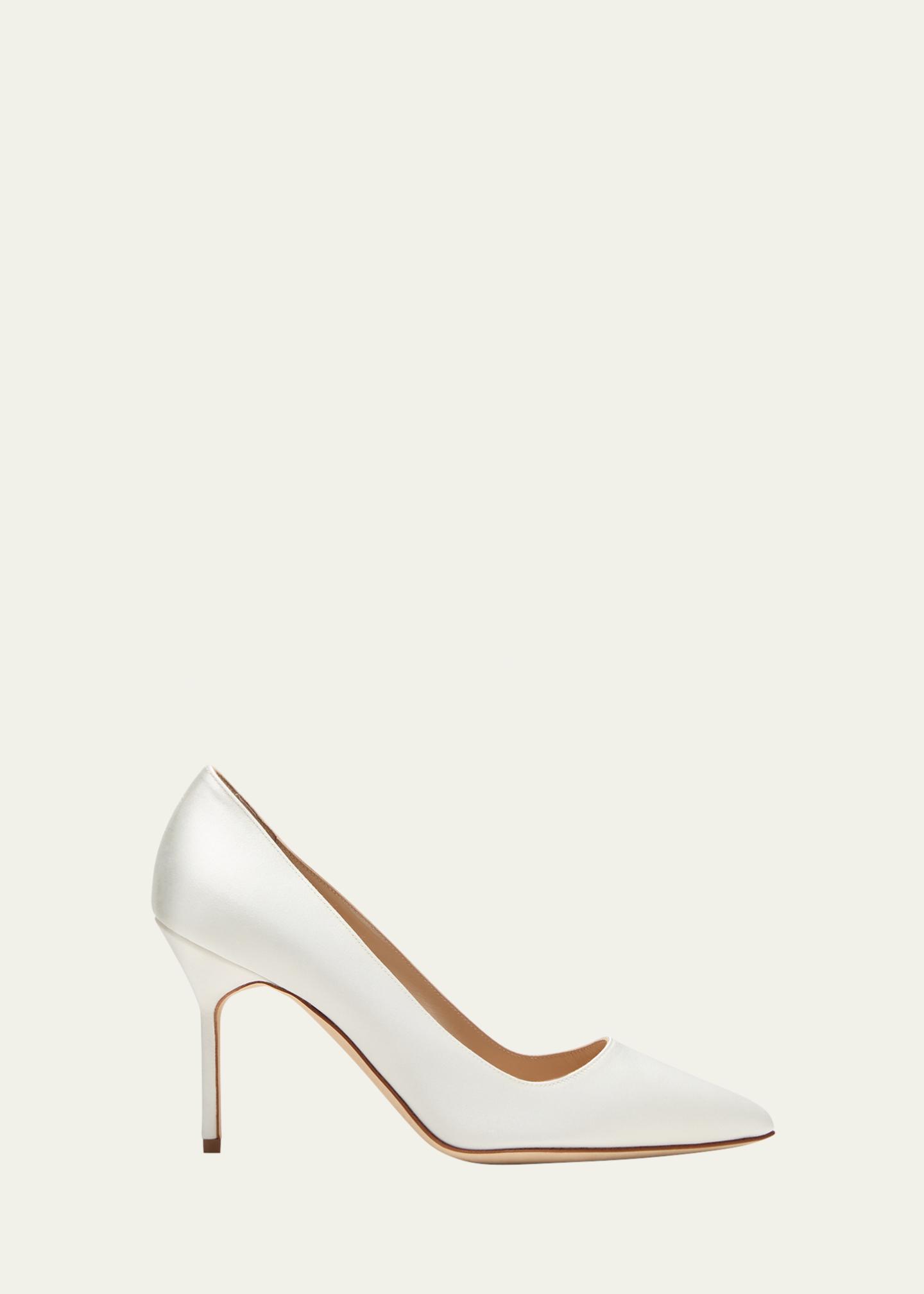 Manolo Blahnik BB 90mm Satin Pumps - Bergdorf Goodman