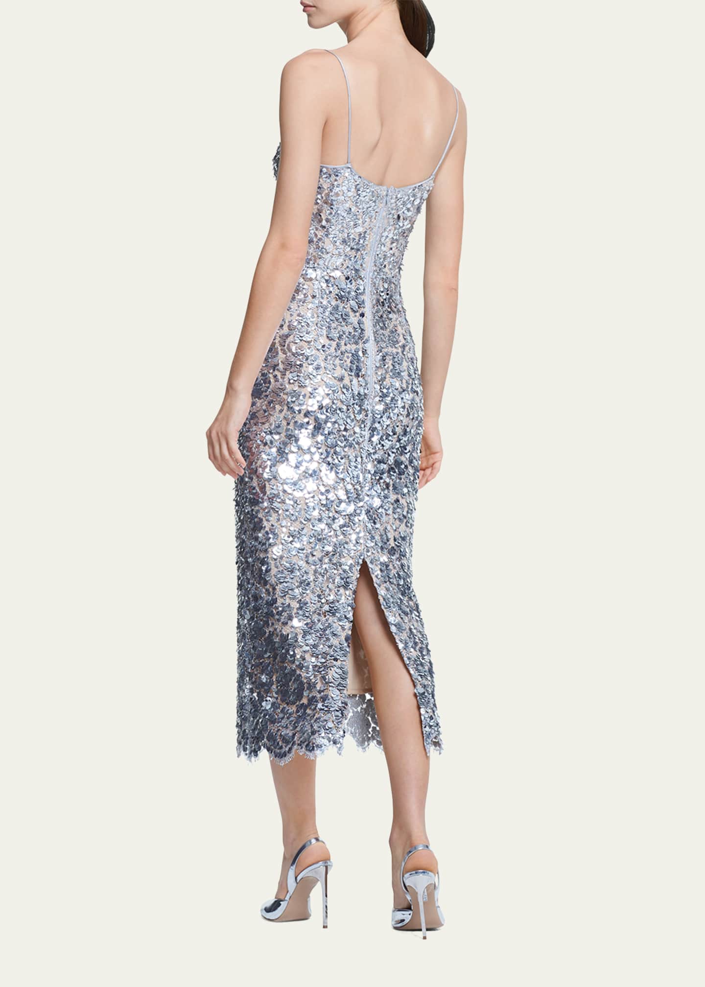 Michael Kors Collection Sequin-Embellished Lace Slip Dress - Bergdorf ...