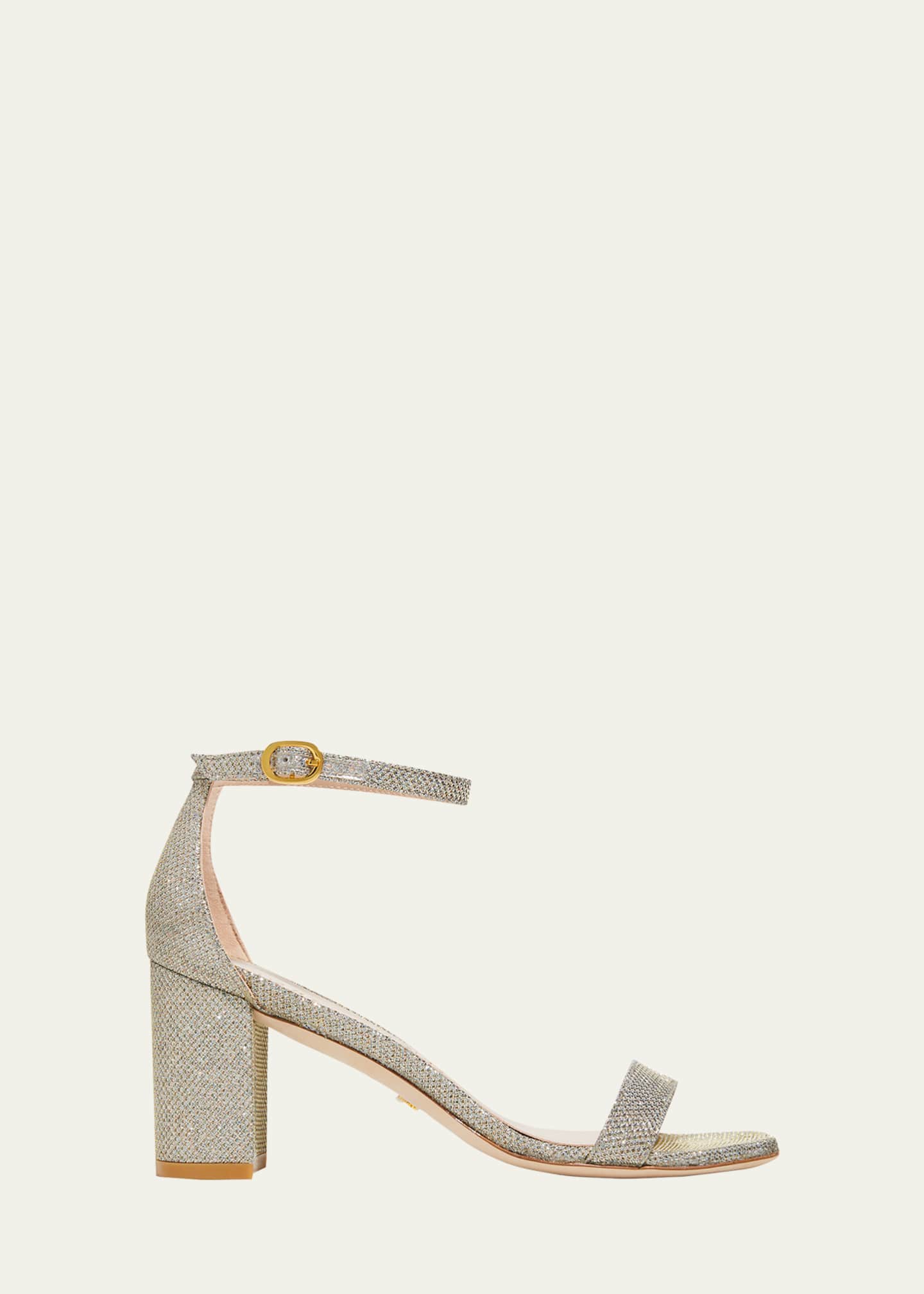 Stuart Weitzman Nudistcurve Glitter Block Heel Sandals Bergdorf