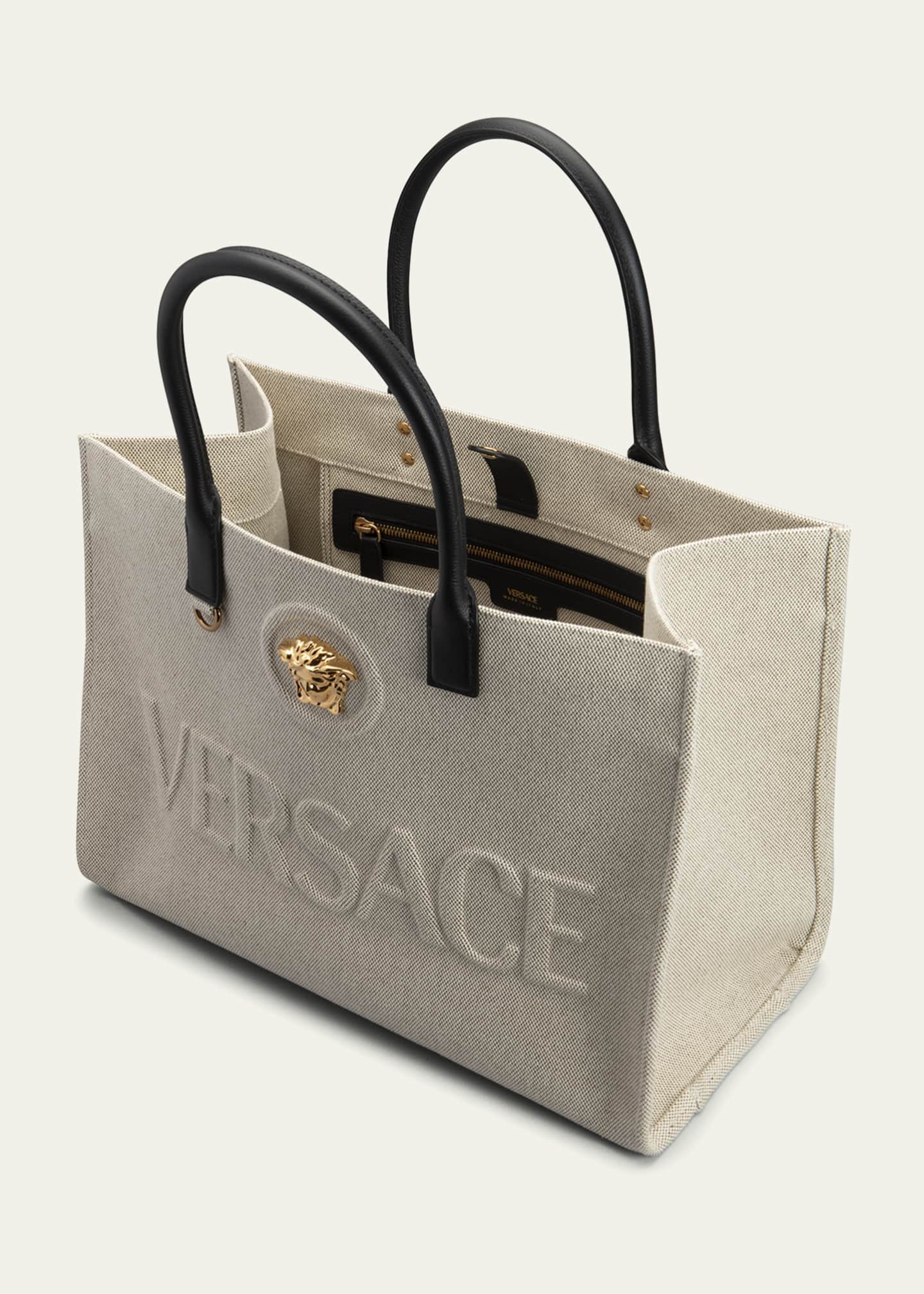 Versace La Medusa Logo Canvas Tote Bag Image 4 of 4
