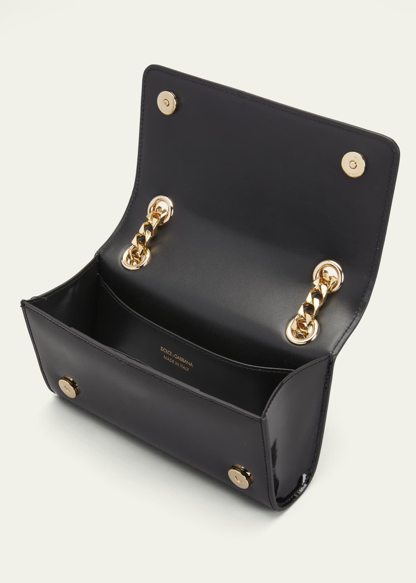 Dolce & Gabbana Patent Leather DG Logo Bag Crossbody Black