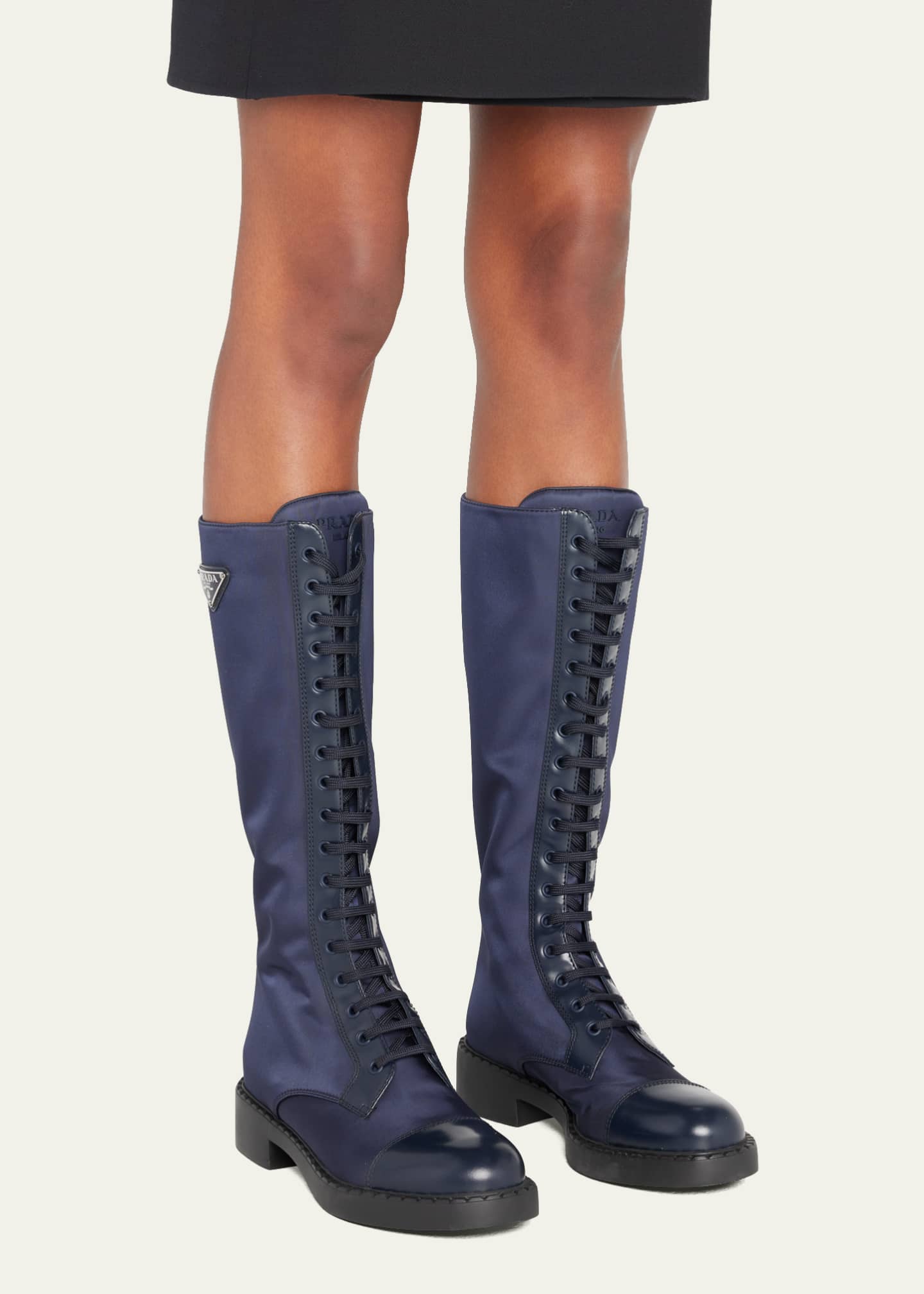 Tall prada combat boots hotsell