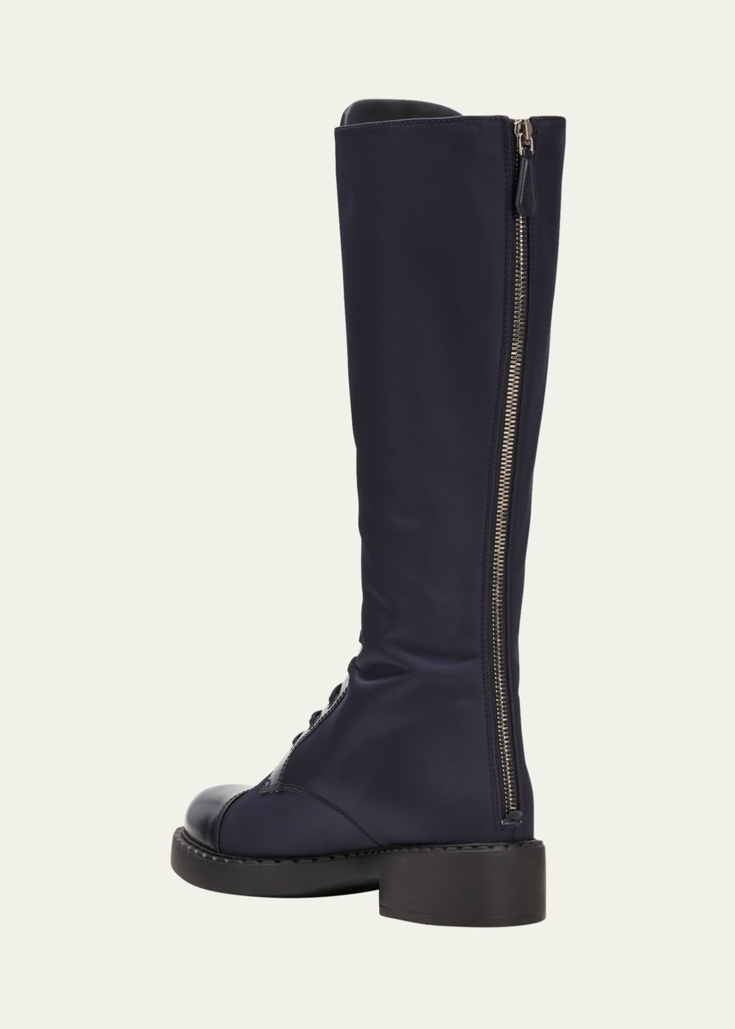 Prada Nylon Tall Lace Up Combat Boots Bergdorf Goodman