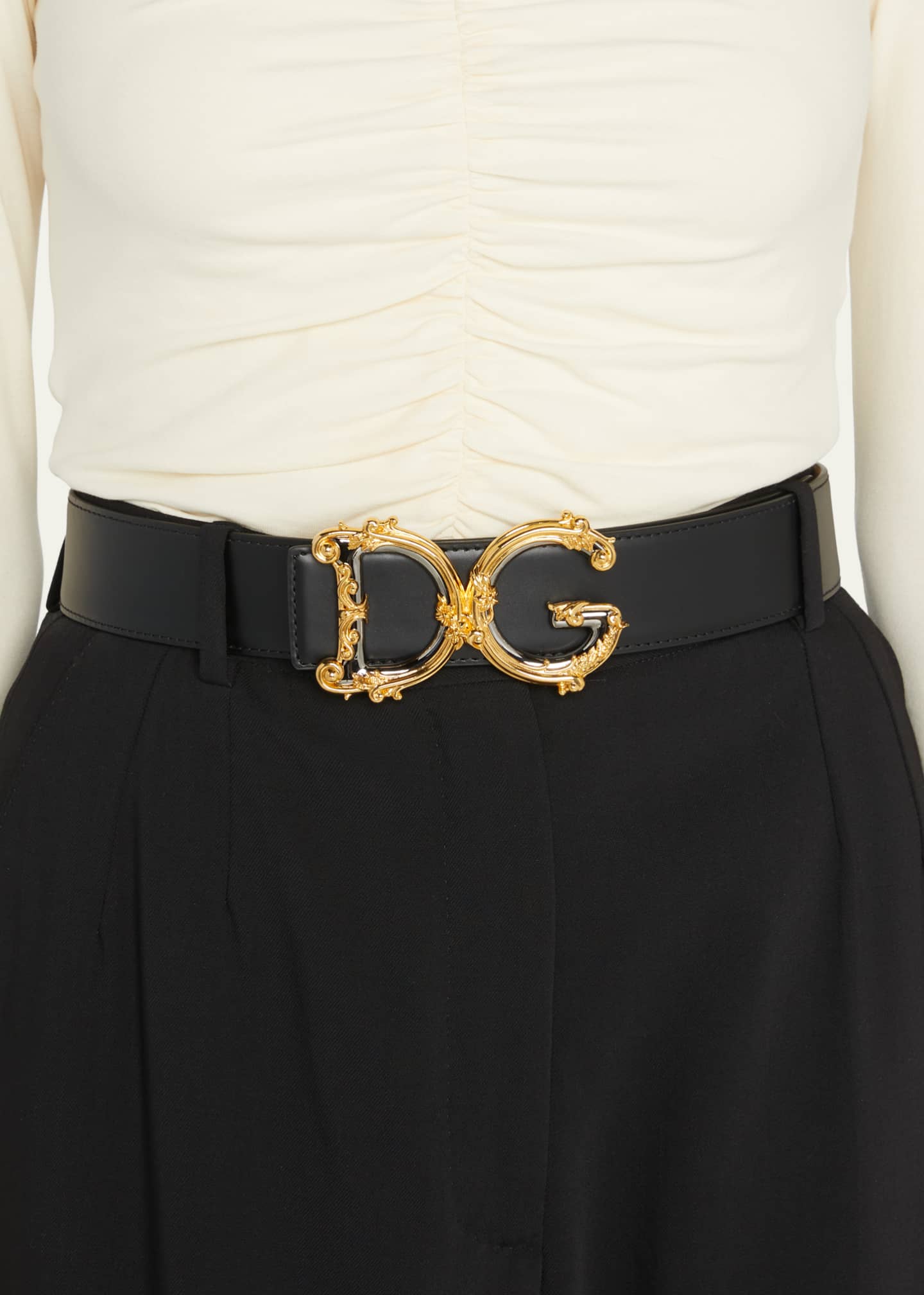 Dolce&Gabbana DG Barocco 40mm Calf Leather Belt Image 2 of 2