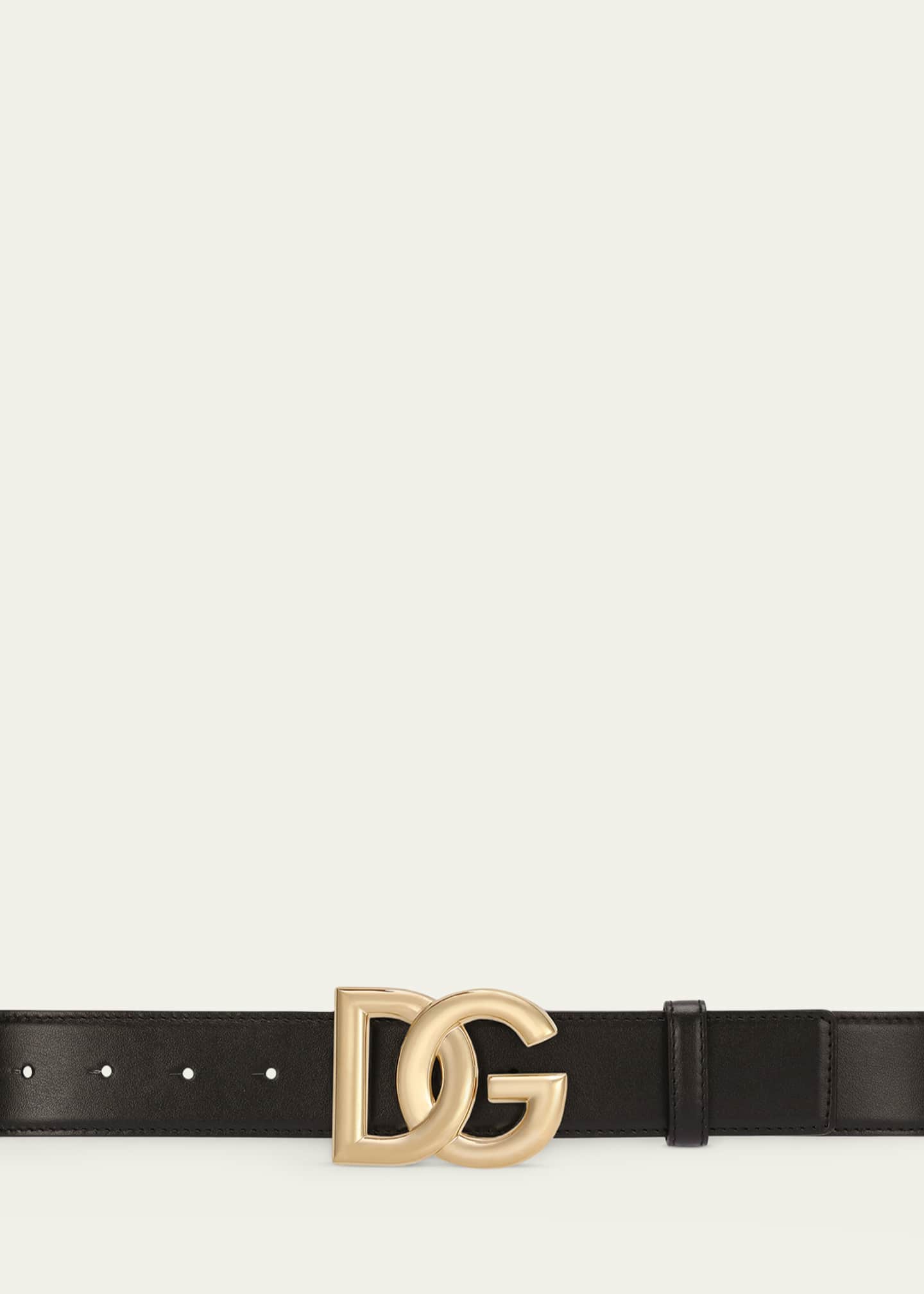 Dolce&Gabbana DG Logo Buckle Leather Belt - Bergdorf Goodman