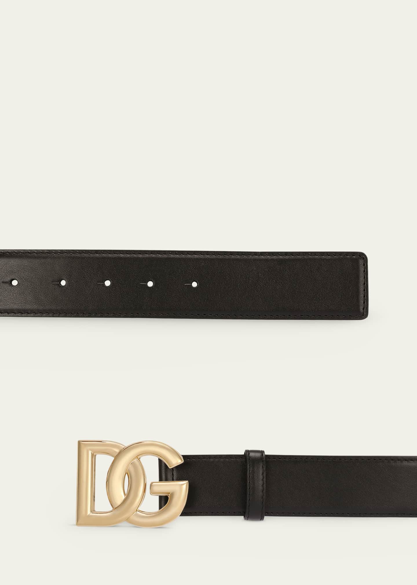 Dolce&Gabbana DG Logo Buckle Leather Belt Image 3 of 3