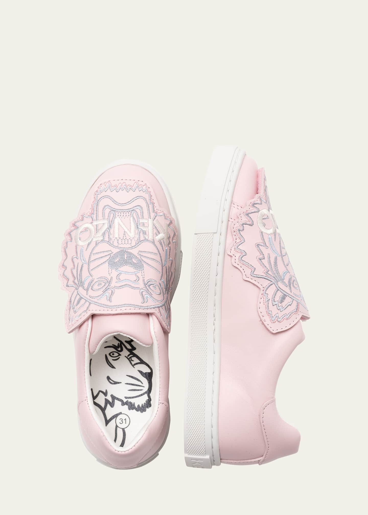 Kenzo Kid's Tiger Leather Low-Top Sneakers, Baby/Toddlers Image 5 of 5