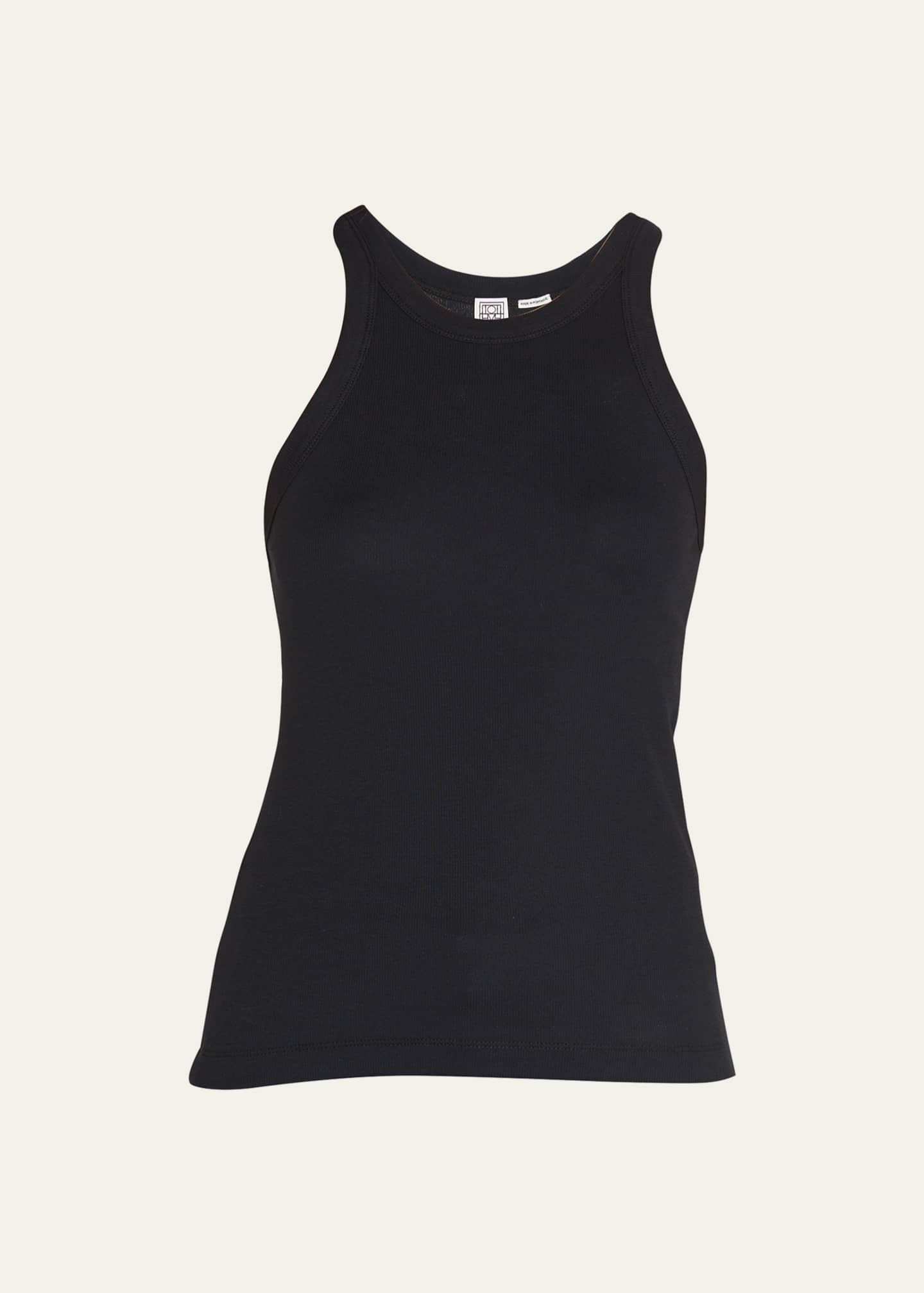 Compact knit tank black – TOTEME