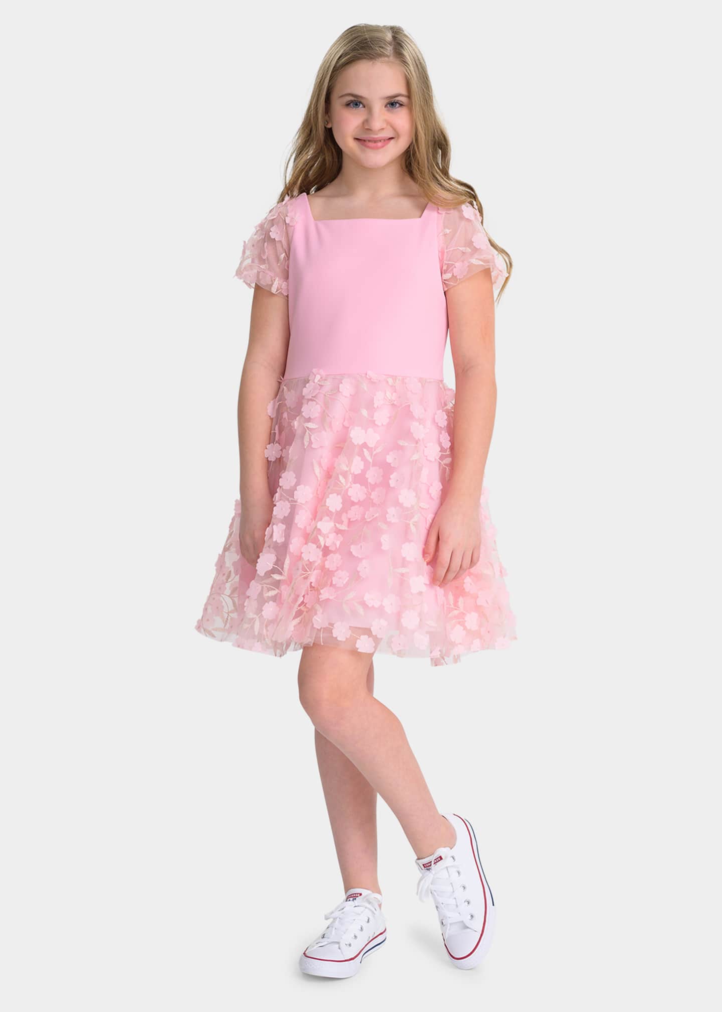 Zoe Girl's Michelle 3D Floral Print Dress, Size 716 Bergdorf Goodman