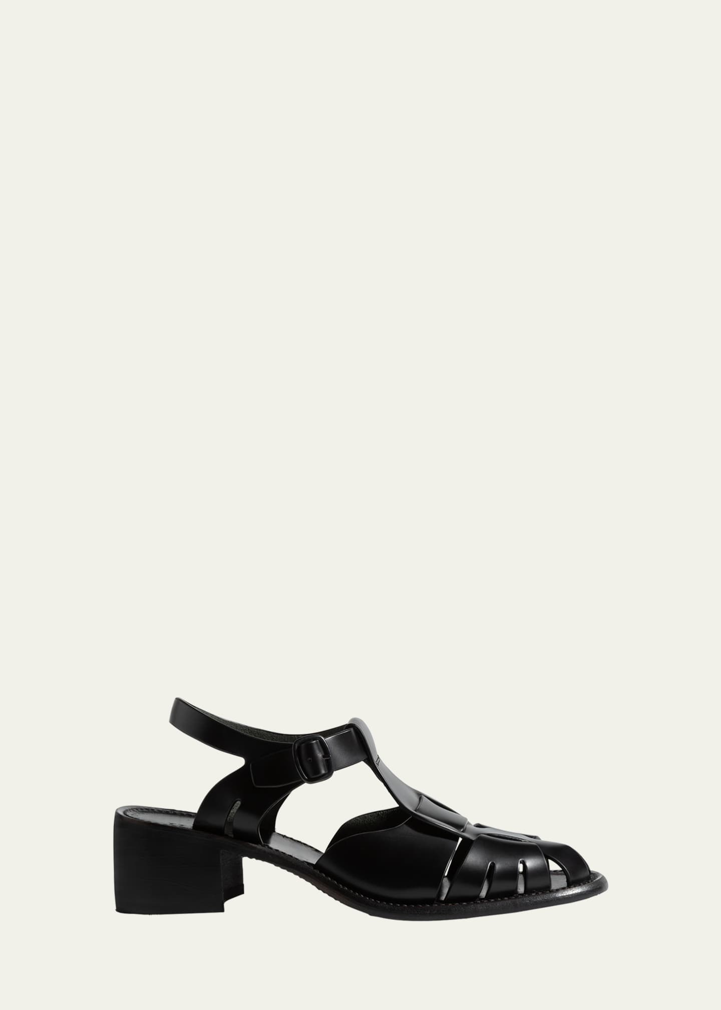 HEREU Pesca Heeled Fisherman Sandals With Ankle Strap Bergdorf Goodman