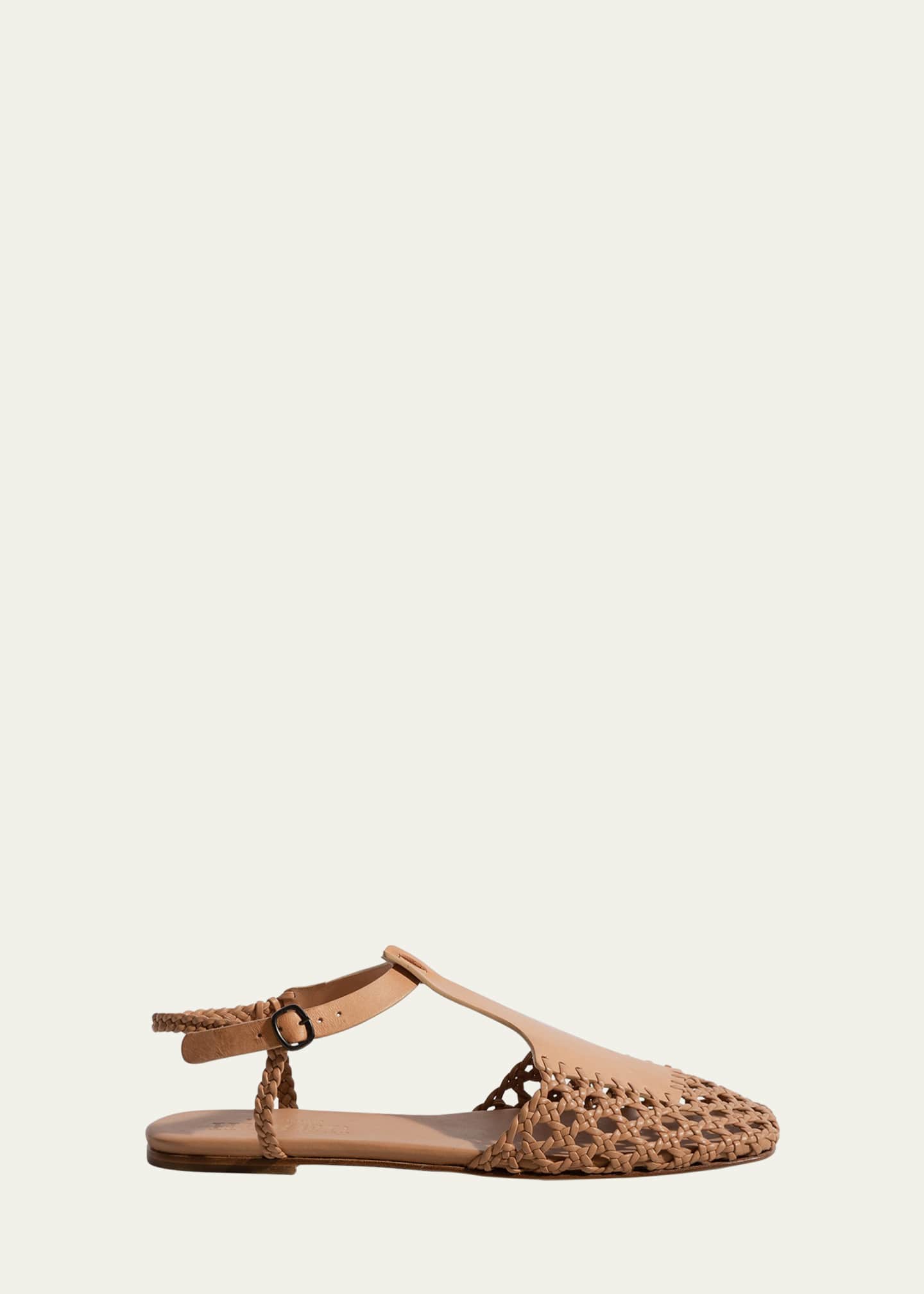 HEREU Reixa Hand-Woven Flat T-Bar Sandals - Bergdorf Goodman