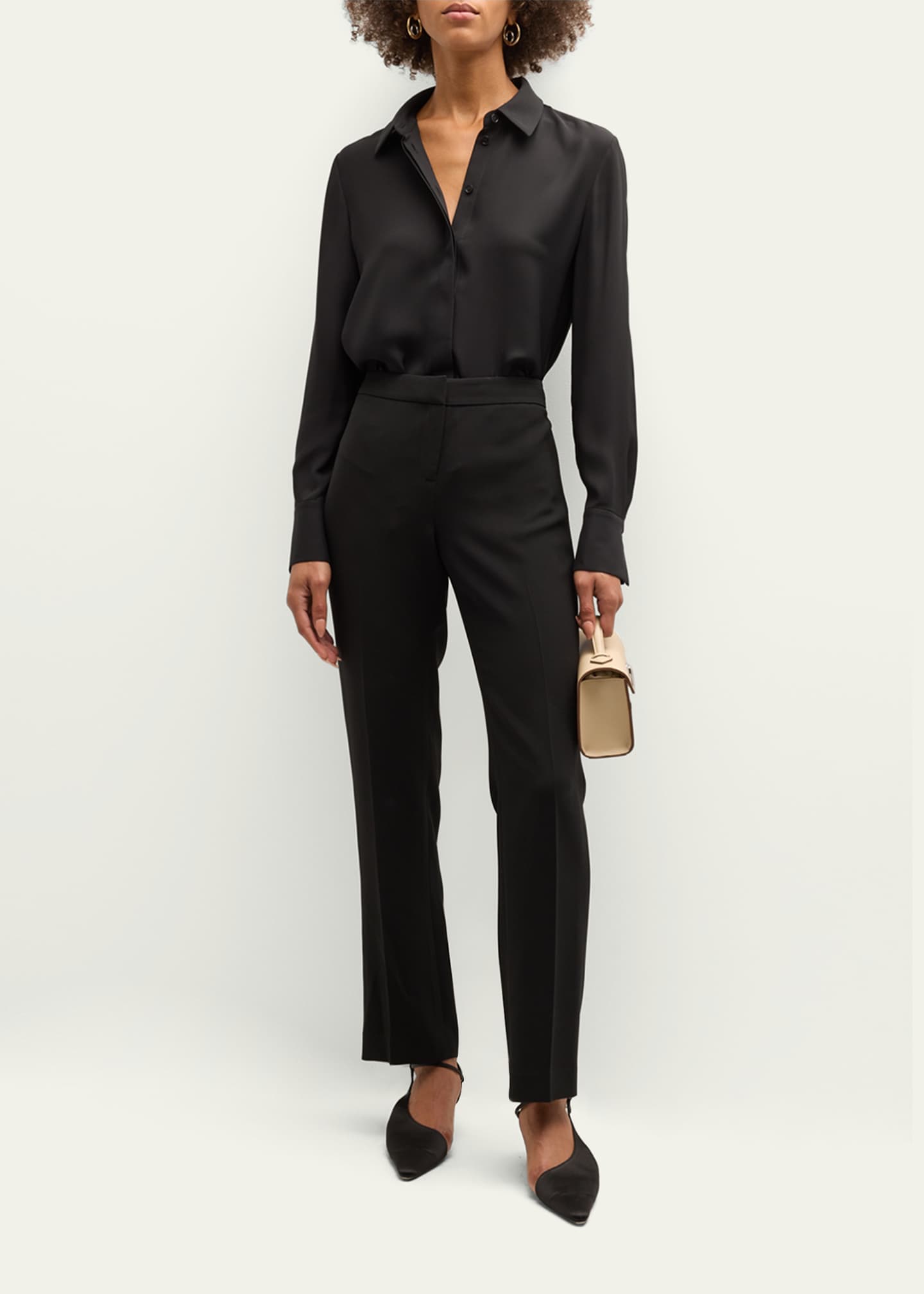 Lafayette 148 New York Scottie Silk Button-Down Blouse Image 2 of 5