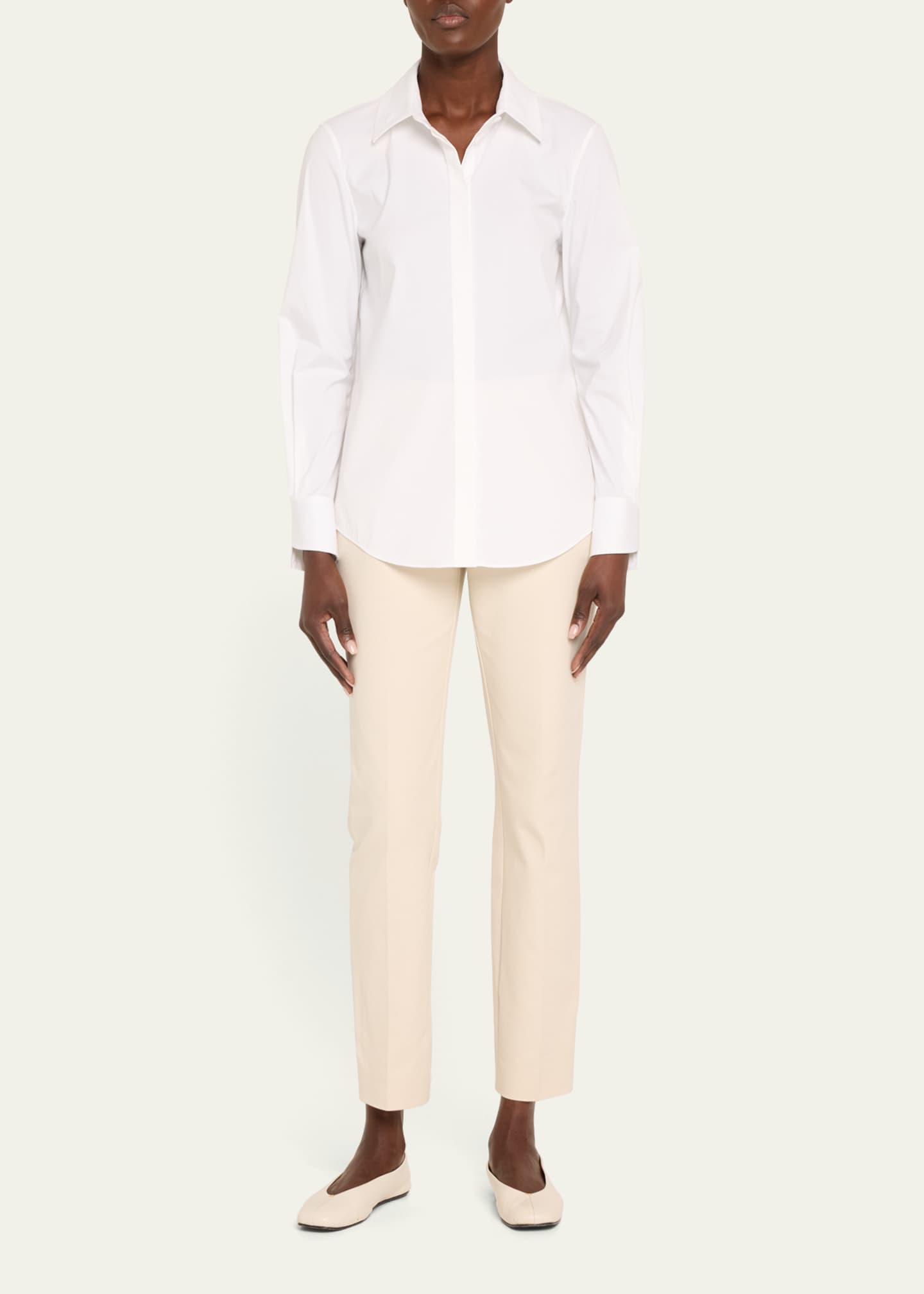 Lafayette 148 New York Wright Stretch Cotton Shirt Image 2 of 5