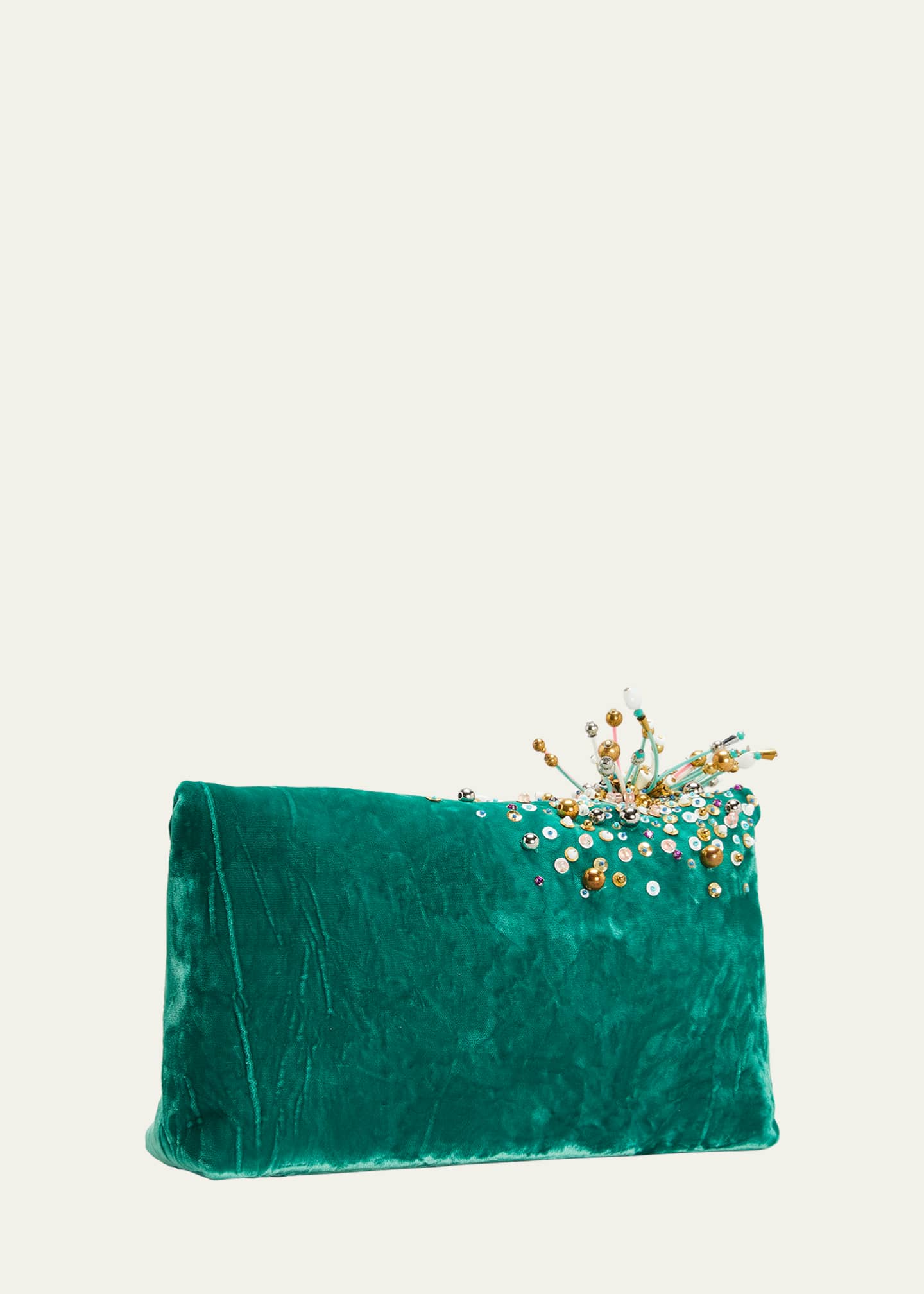 Dries Van Noten Medium Velvet Envelope Flap Clutch Bag - Bergdorf Goodman