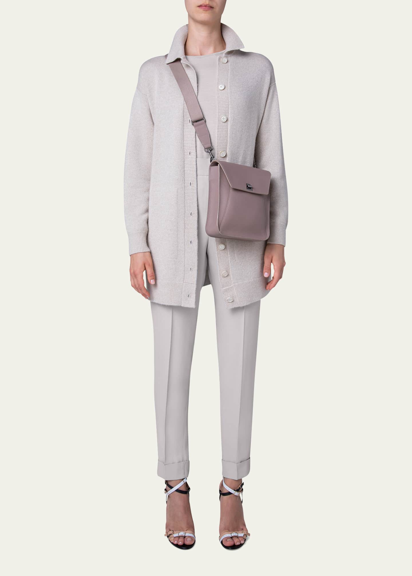 Akris Anouk Small Leather Messenger Bag Image 5 of 6