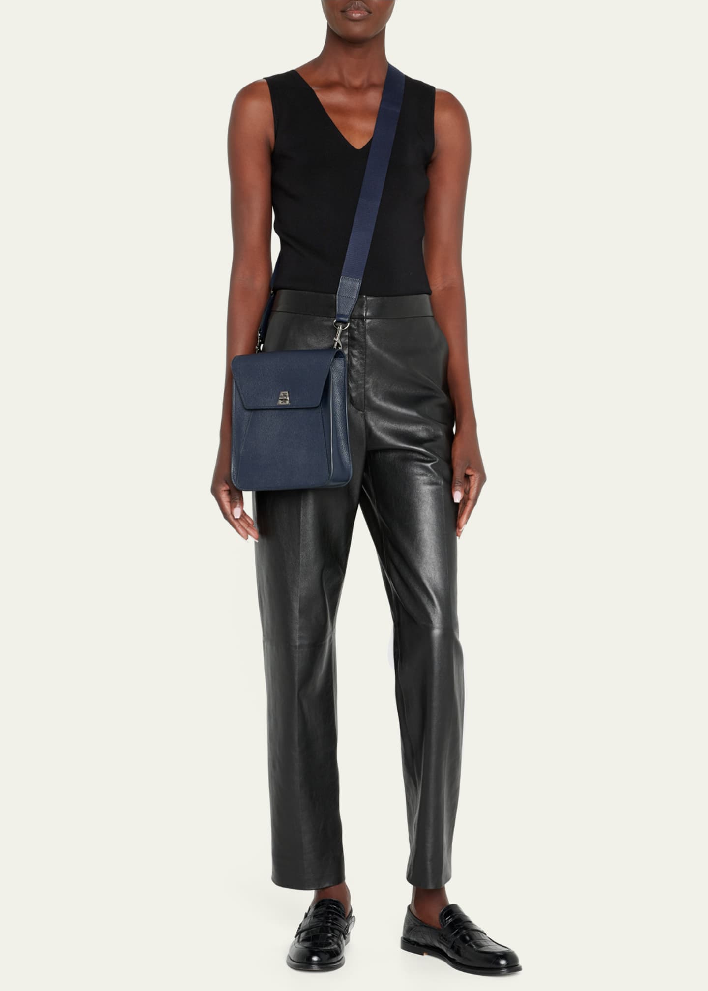 Anouk Small Leather Messenger Bag
