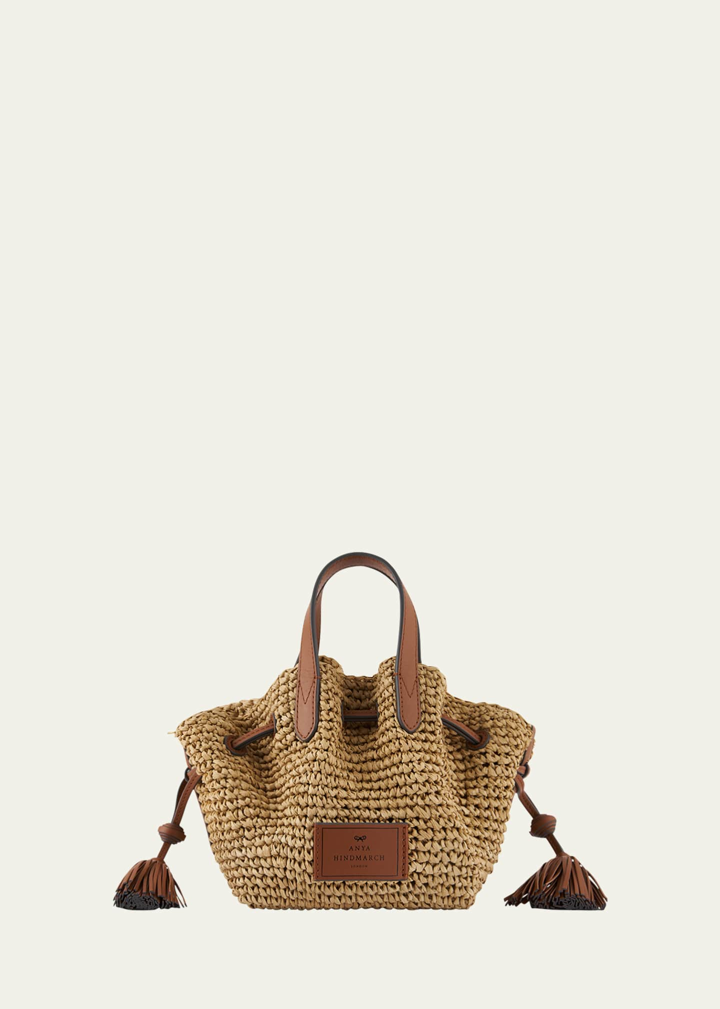 Anya Hindmarch Small Drawstring Raffia Tote