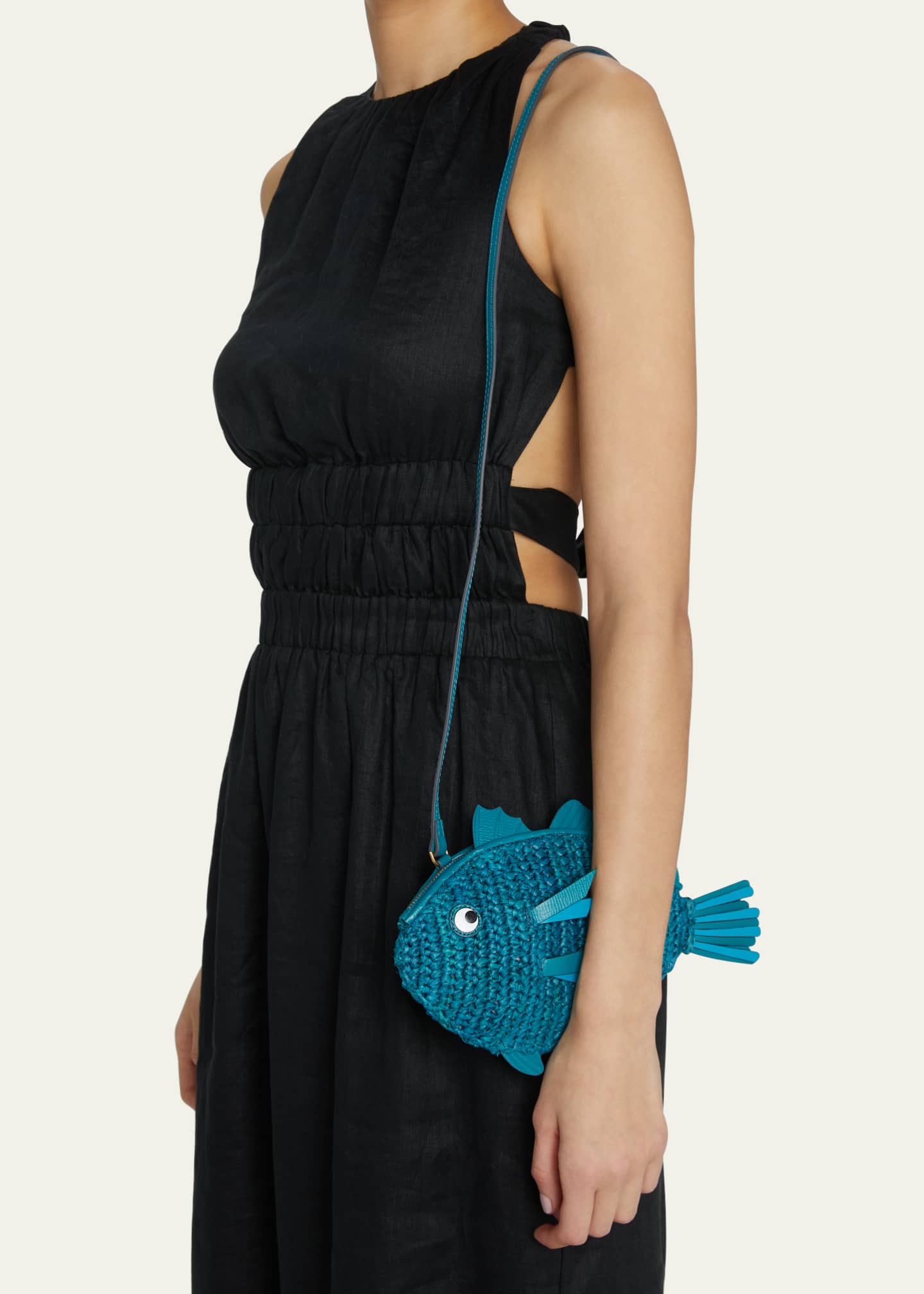 Anya Hindmarch Fish Raffia Clutch Bag Bergdorf Goodman