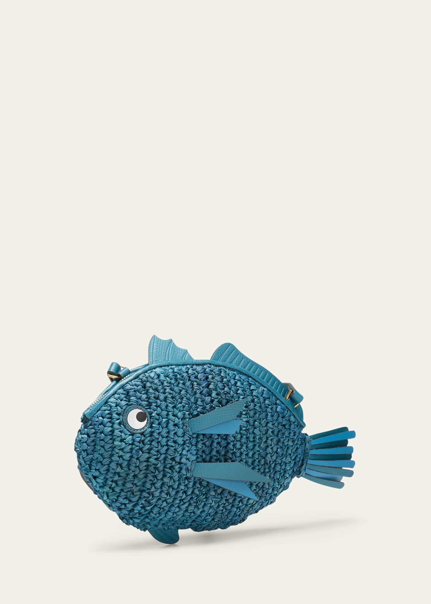 Anya Hindmarch Fish Raffia Clutch Bag Bergdorf Goodman