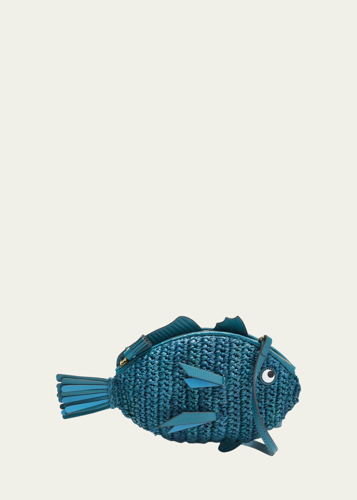 Anya Hindmarch Fish Raffia Clutch Bag Bergdorf Goodman