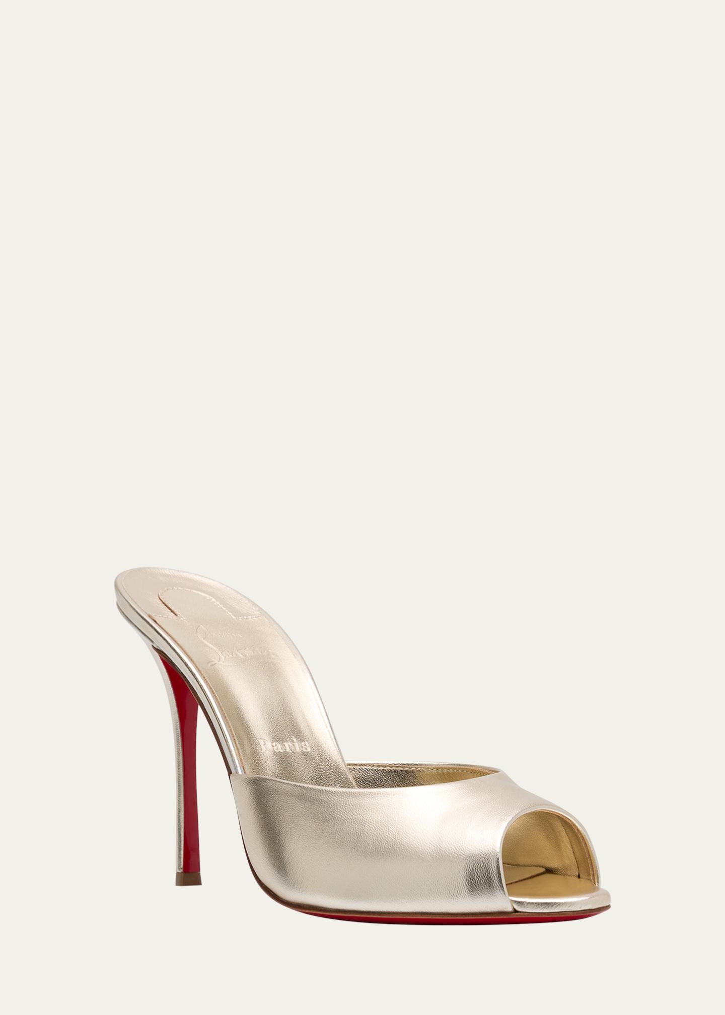 Christian Louboutin 100mm Me Dolly Metallic Slide Sandals