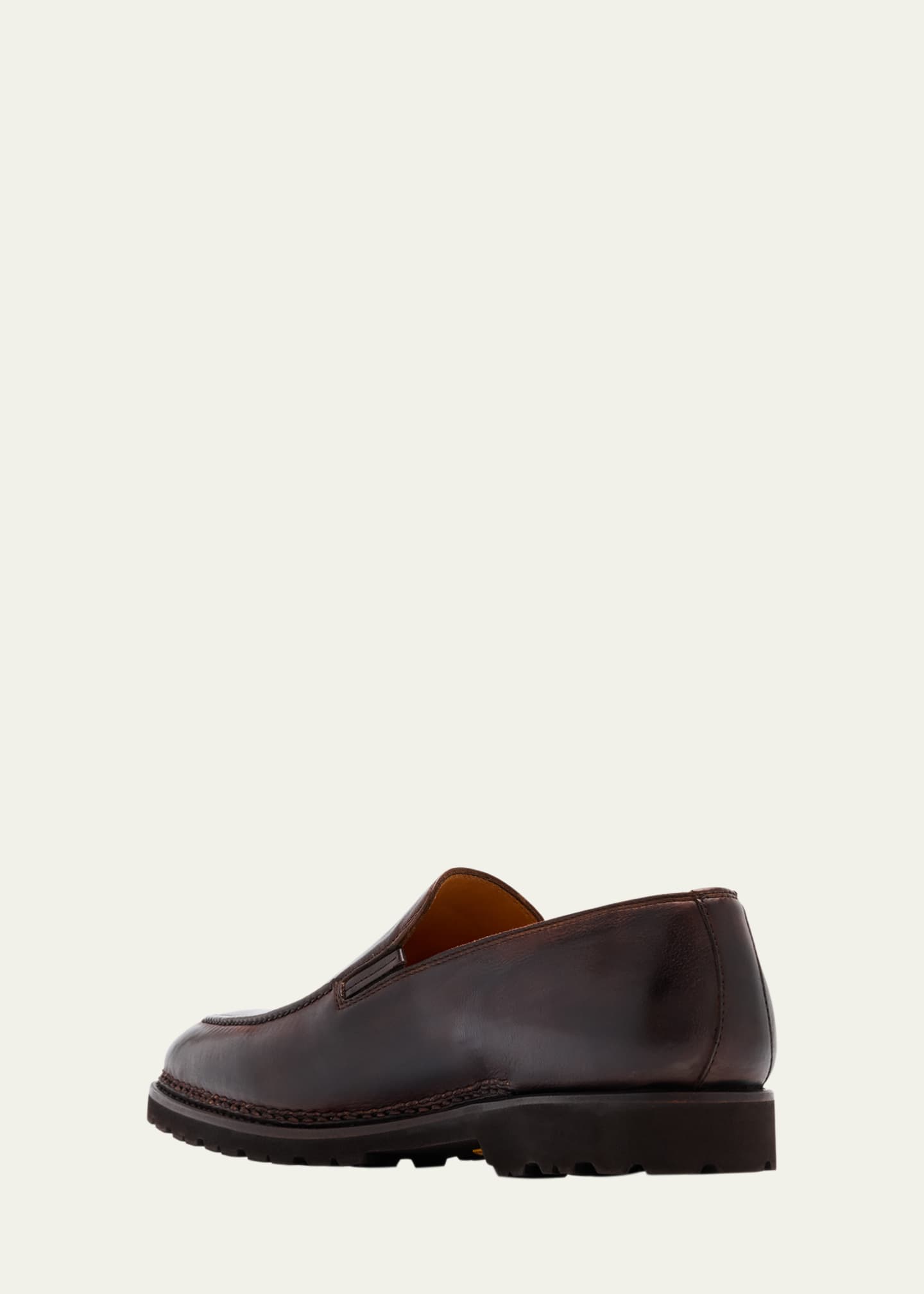 Bontoni Men's Dome Leather Lug-Sole Loafers Image 4 of 6