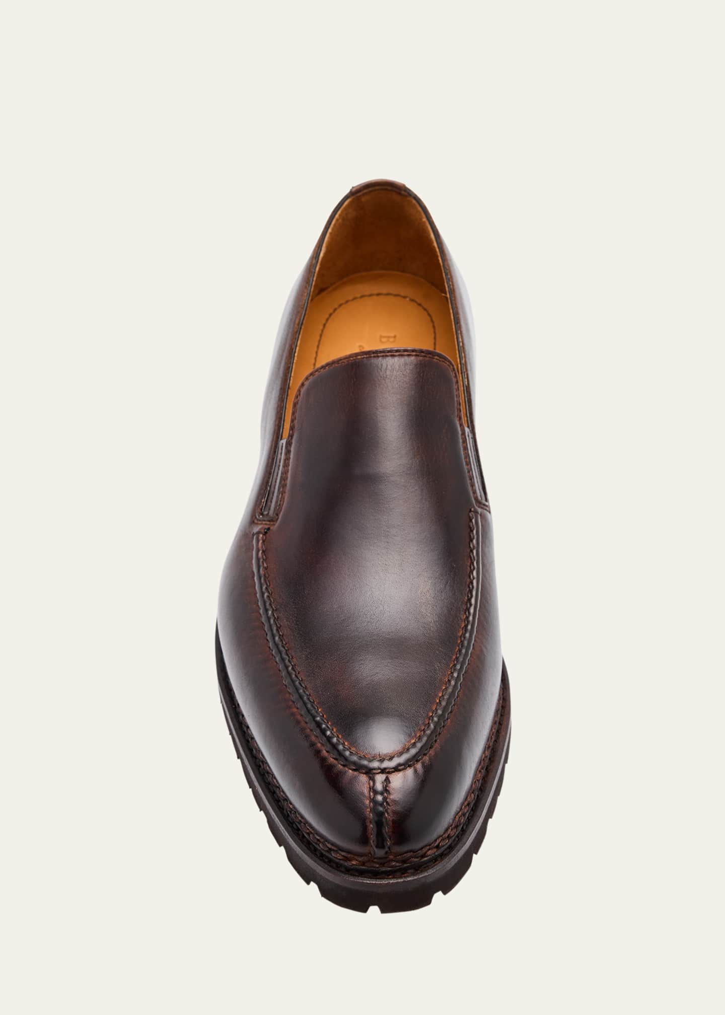 Bontoni Men's Dome Leather Lug-Sole Loafers Image 6 of 6