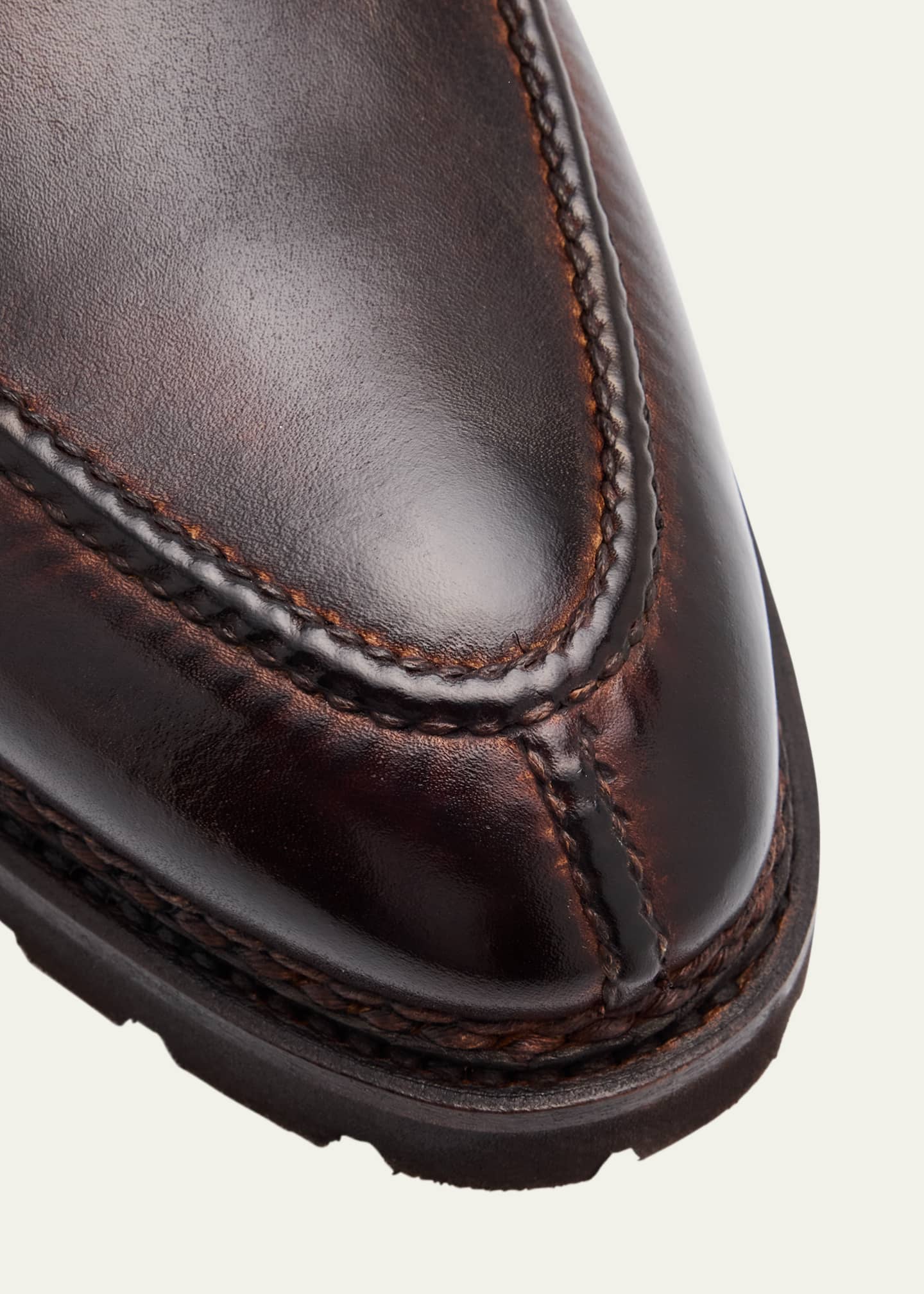 Bontoni Men's Dome Leather Lug-Sole Loafers Image 5 of 6