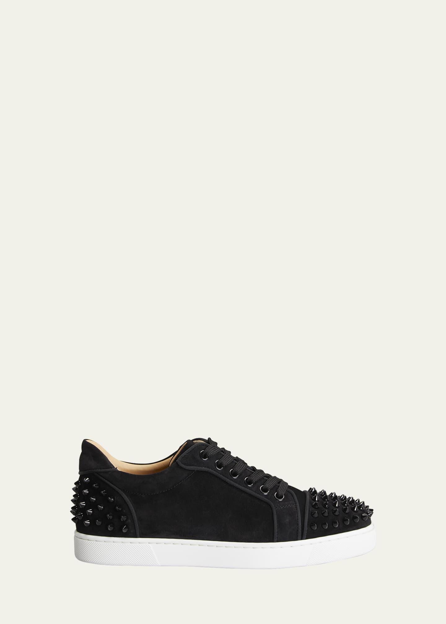 Christian Louboutin Vieira Spike Suede Low-Top Sneakers Image 1 of 3