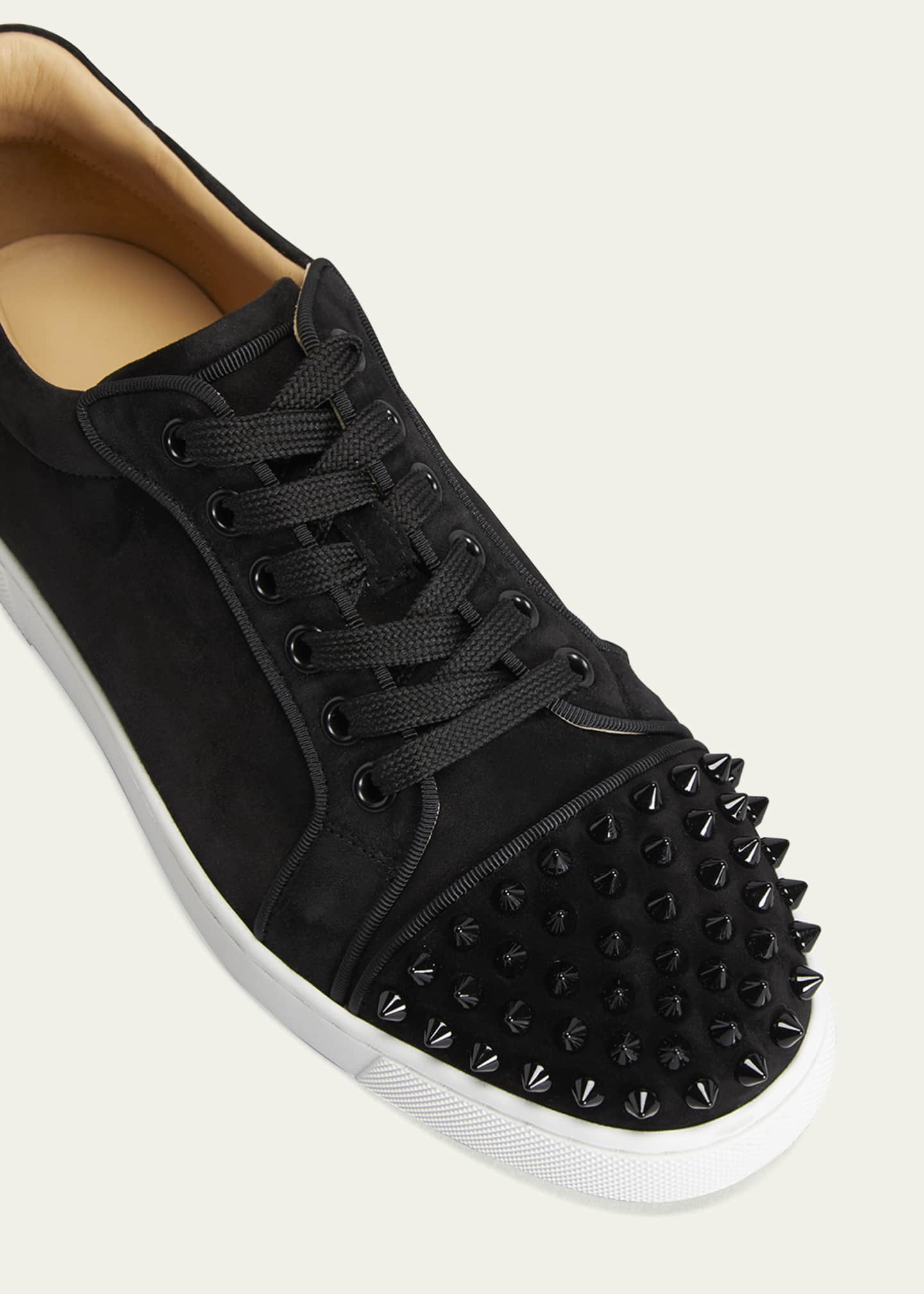 Christian Louboutin Vieira Spike Suede Low-Top Sneakers Image 3 of 3