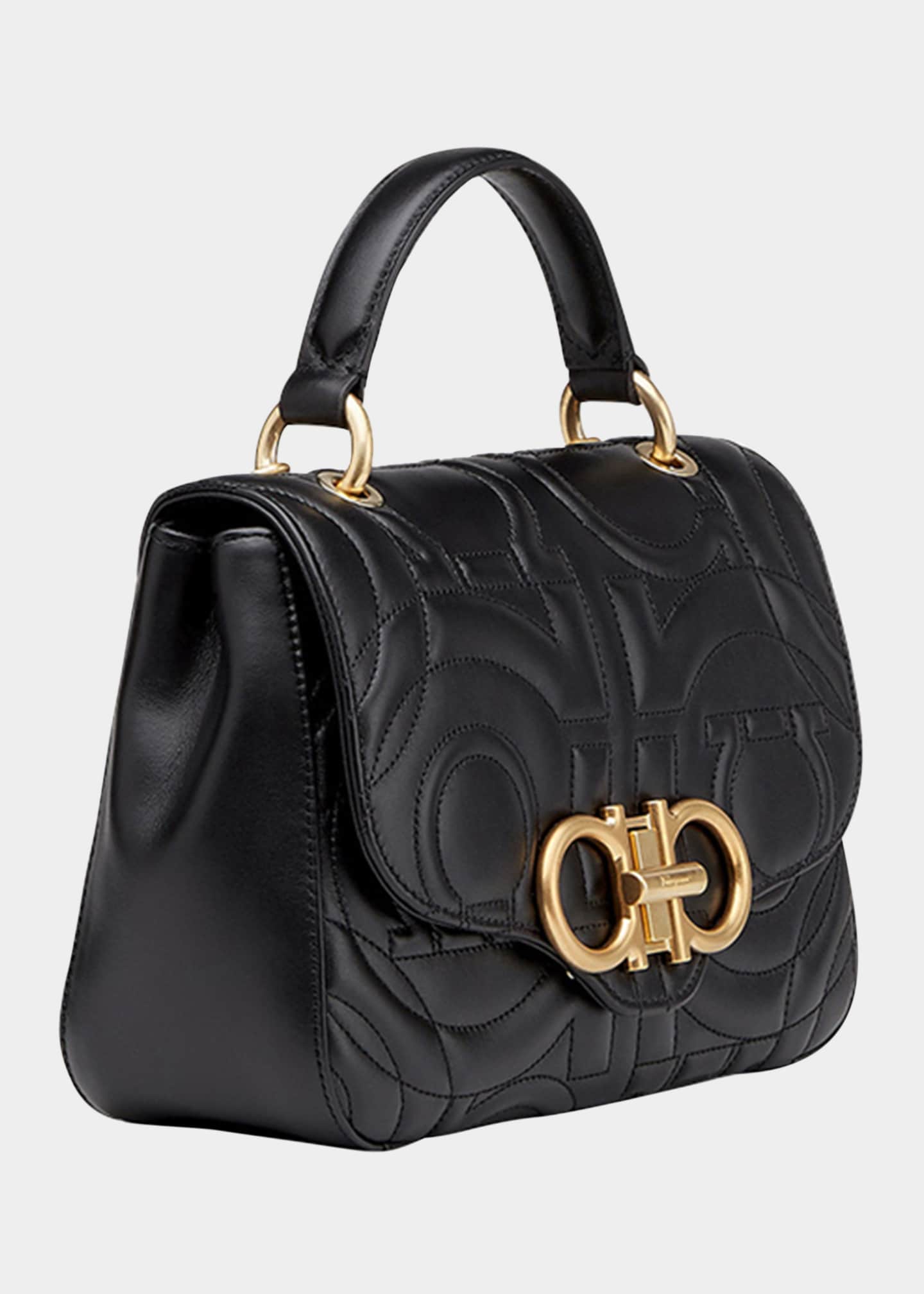 Salvatore Ferragamo Gancini Quilted Leather TopHandle Bag Bergdorf Goodman