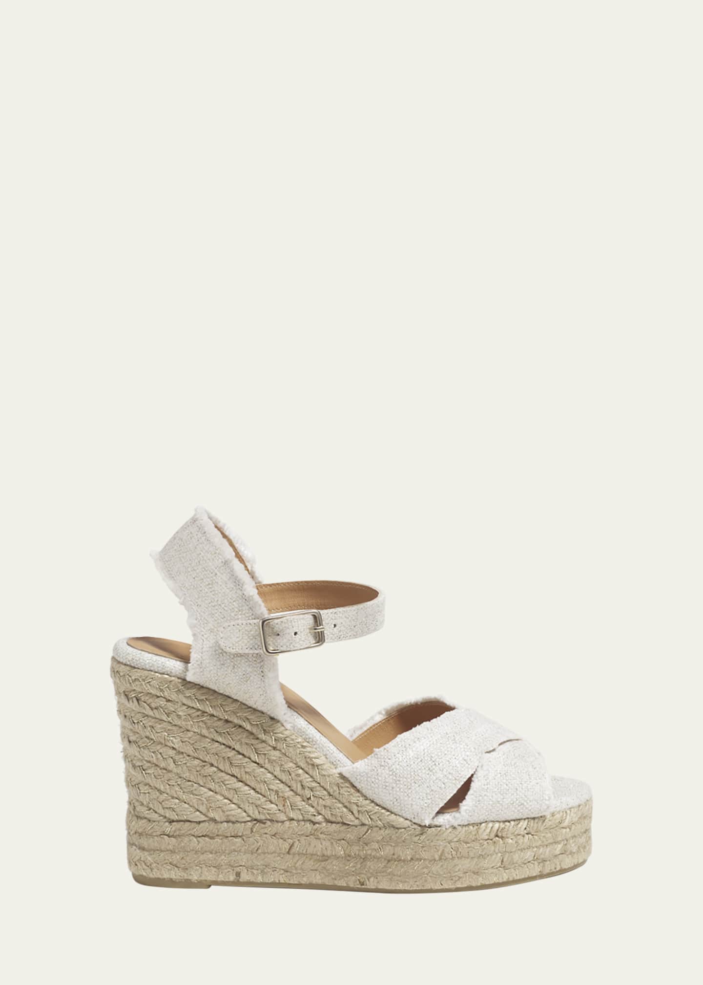 Castaner Bromelia Frayed Canvas Wedge Espadrilles