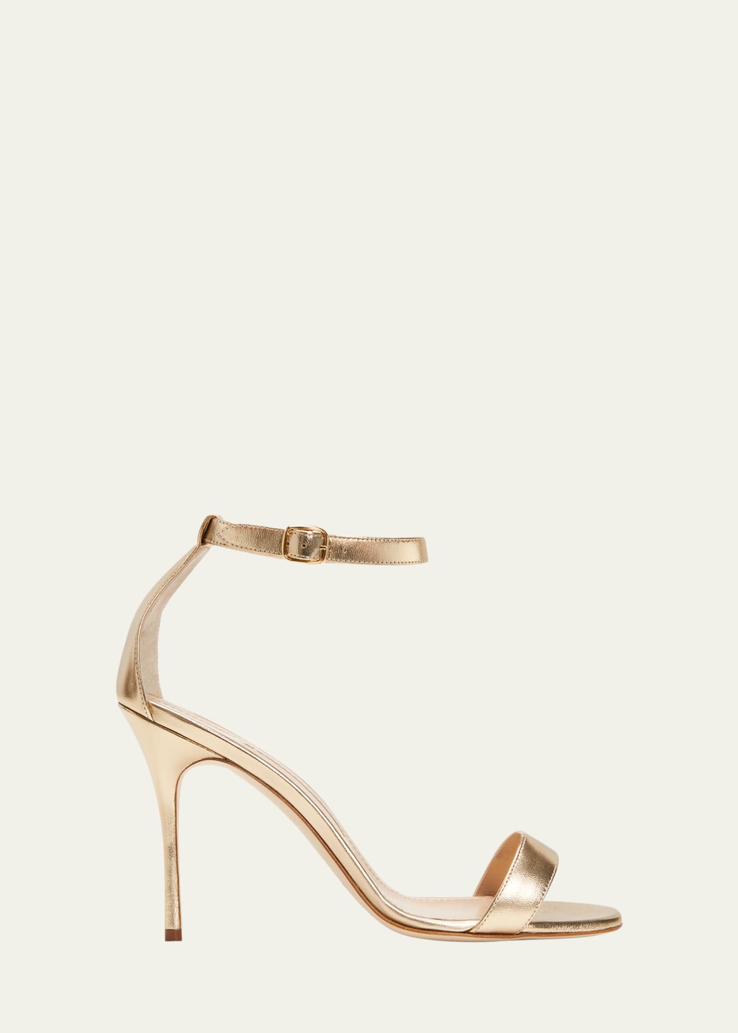 Manolo blahnik gold strappy sandals hot sale