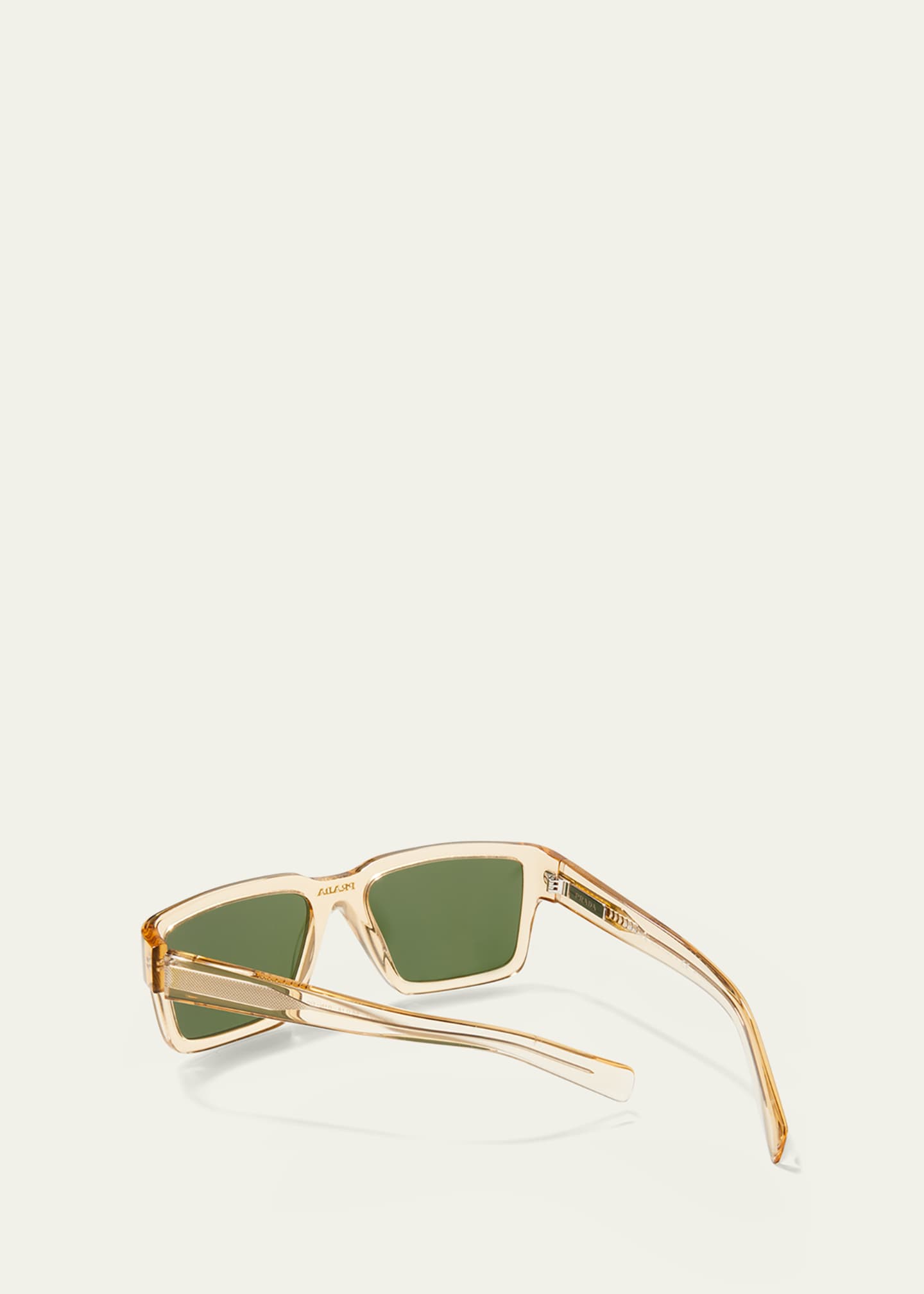 Prada Rectangle Transparent Acetate Sunglasses - Bergdorf Goodman