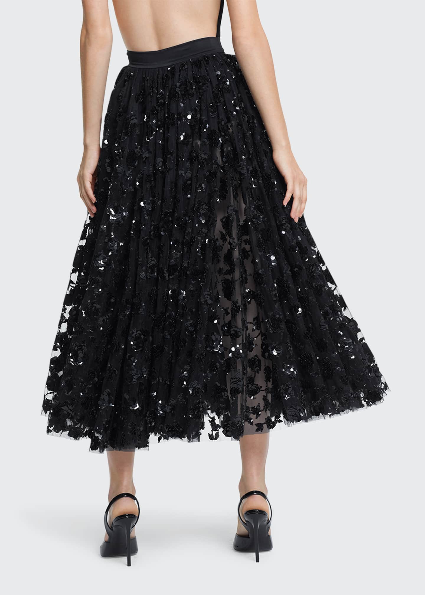 Michael Kors Collection Sequin-Embellished Tulle Midi Skirt - Bergdorf ...
