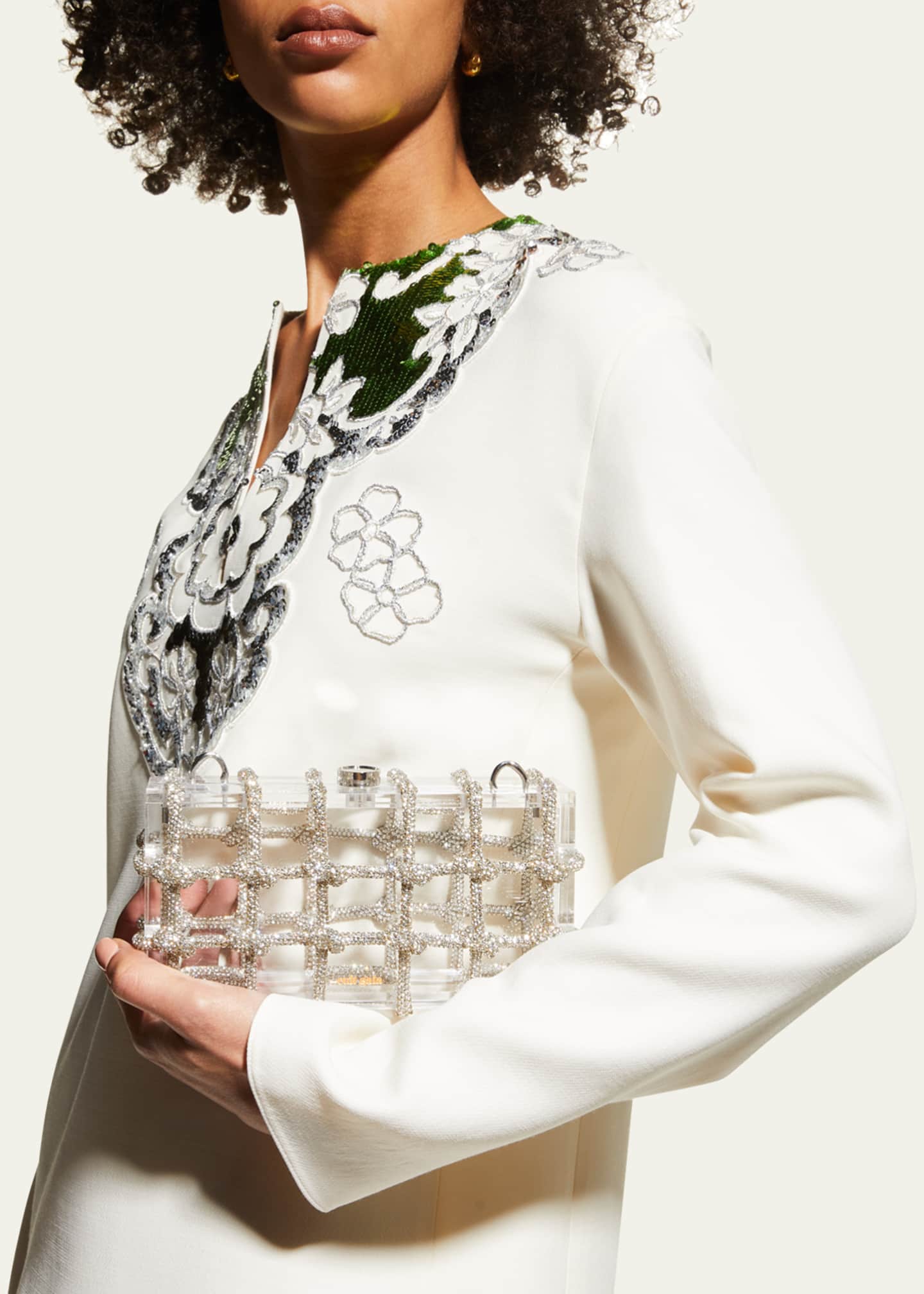 Cult Gaia Bess Caged Embellished Box Shoulder Bag Image 2 of 5
