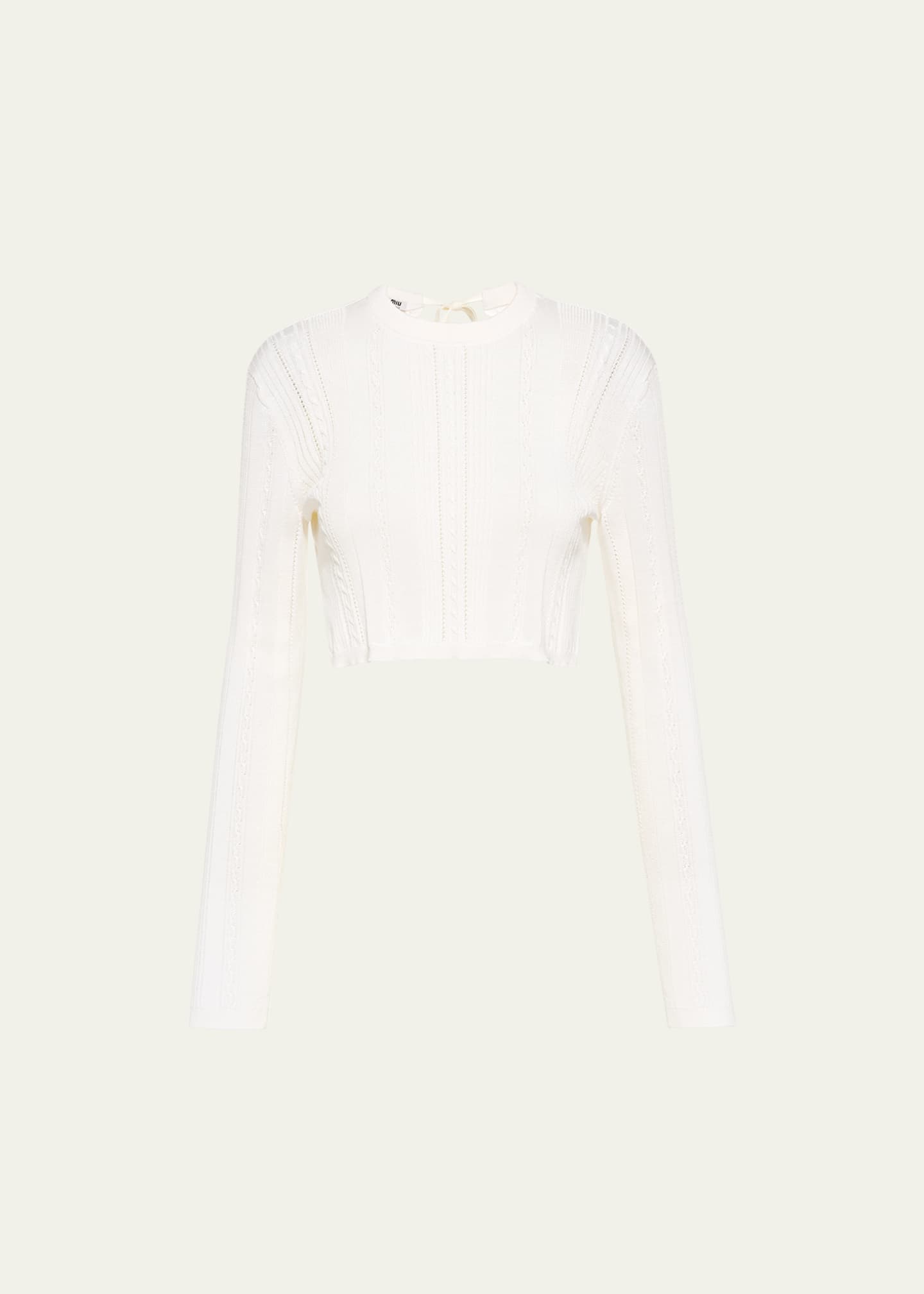 Open back crop sweater top