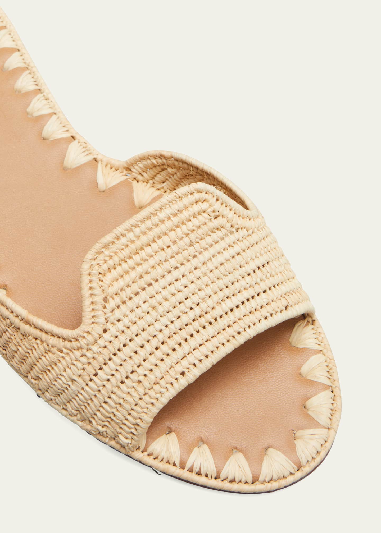 Raffia flat sandals top