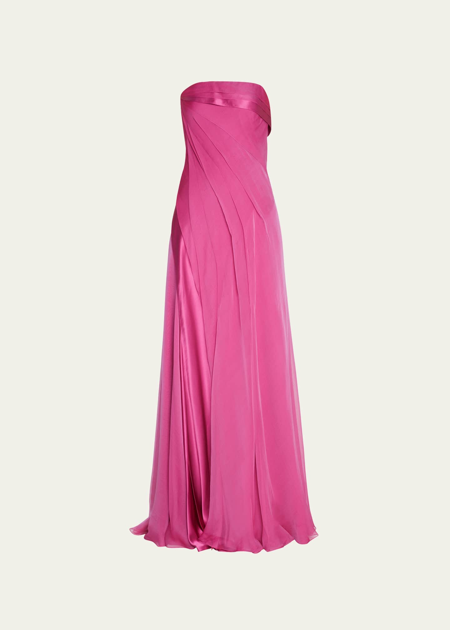 The Danes New York Artemis Strapless Pleated Silk Gown - Bergdorf Goodman